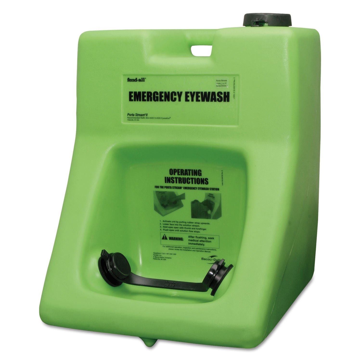 Honeywell Fendall Porta Stream II Emergency Eye Wash Station with Eyesaline Concentrate - Portable Safety Equipment for Labs, Factories & Chemical Workplaces
