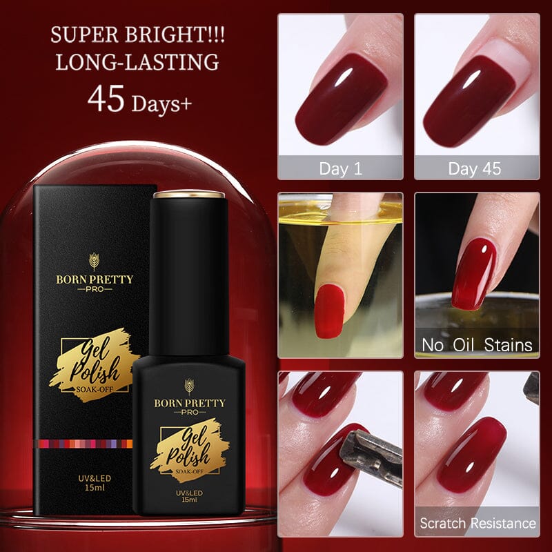BORN PRETTY Pro 15ml Nail Polish Base Coat & Top Coat Set - Long-Lasting Shine & Protection for Manicures at Home or Salon