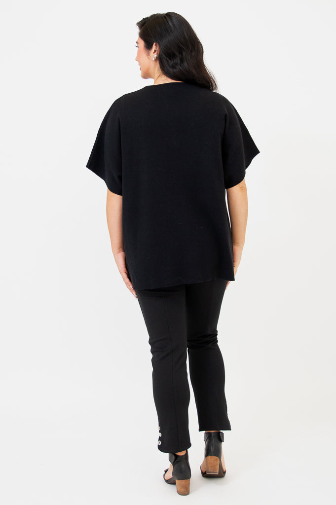 Josie Women's Black Cotton Sweater - Soft & Comfortable Pullover for Casual Wear, Office & Fall Outfits