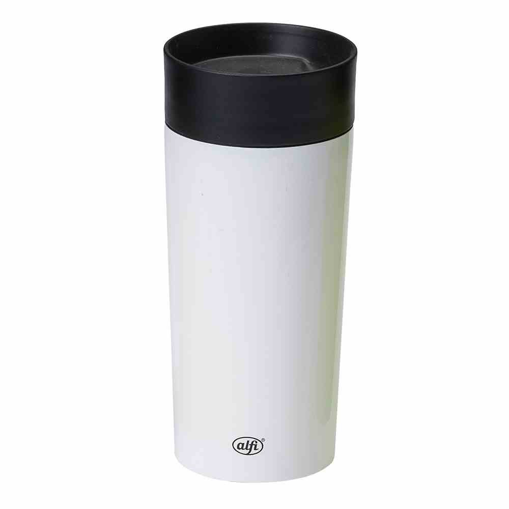 Alfi isoMug Plus - 12oz Stainless Steel Vacuum Insulated Travel Mug with Lid - Keeps Drinks Hot or Cold for Hours - Perfect for Coffee, Tea, and On-the-Go Hydration - White