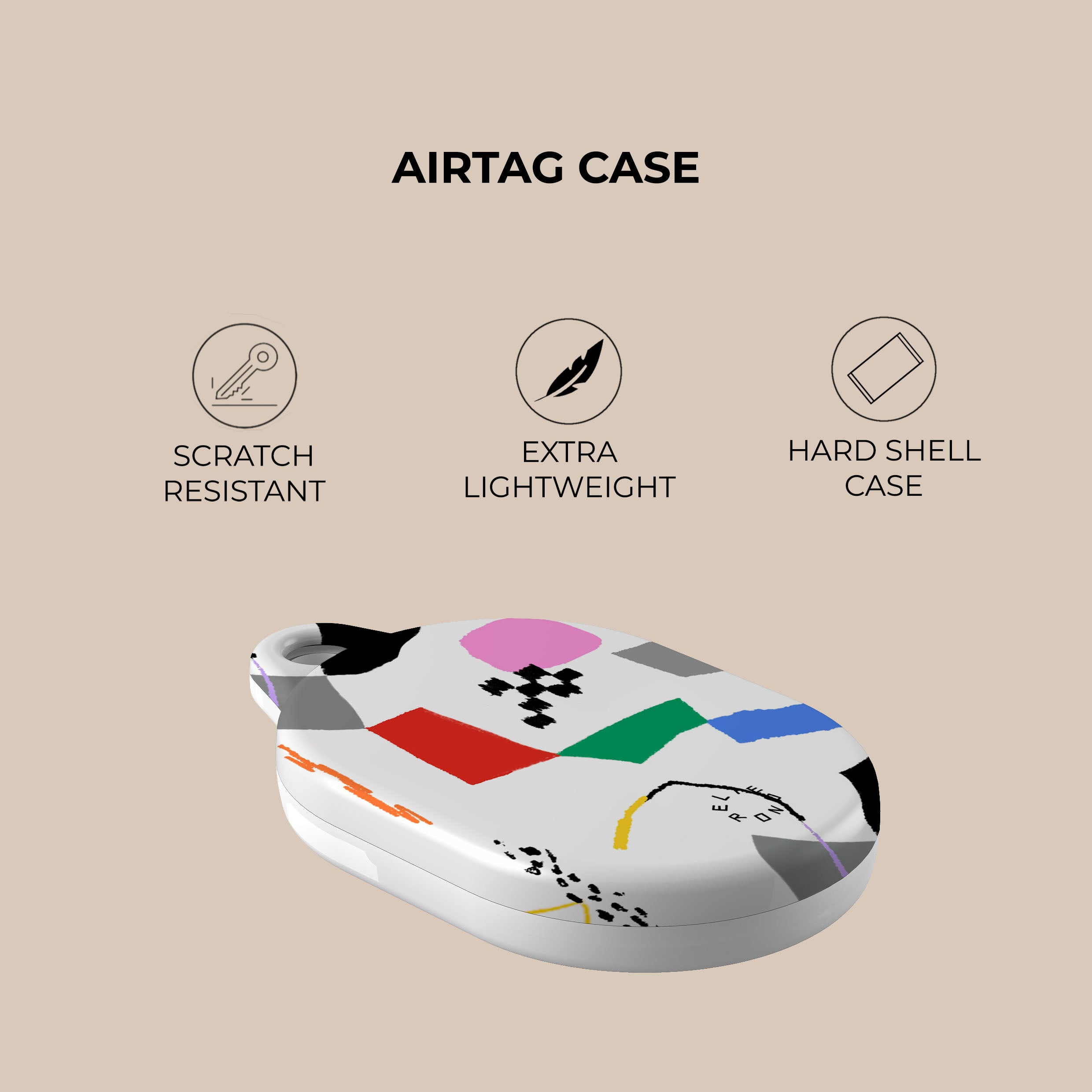 Canvas Creations AirTag Holder - Premium Leather Keychain for Apple AirTag - Perfect for Keys, Wallets & Bags Tracking
