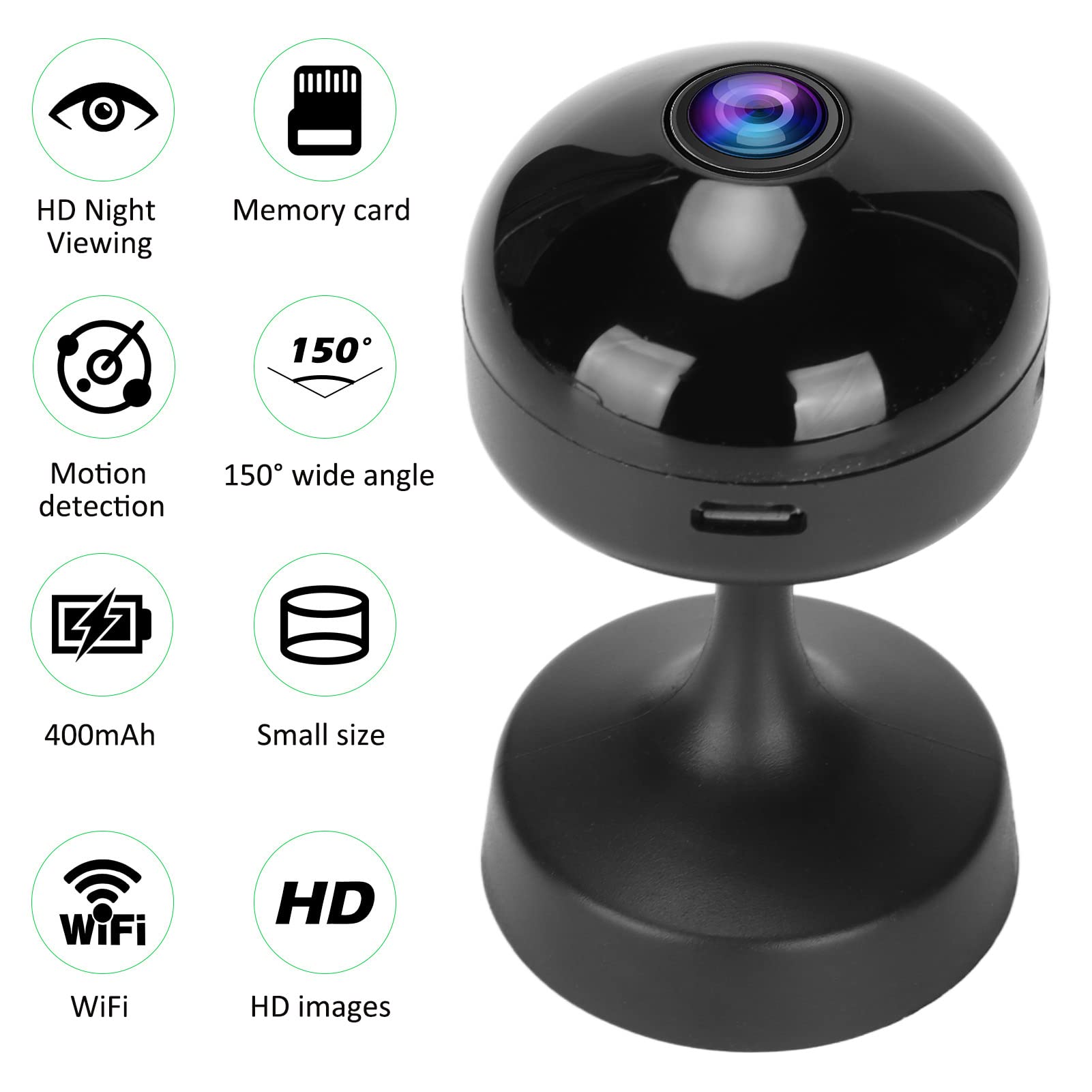 PUSOKEI Outdoor Wireless Security Camera - 1080P HD WiFi IP Camera with 150° Wide Angle, Motion Detection & Night Vision for Home Surveillance - Ideal for Backyard, Garage, and Front Door Monitoring