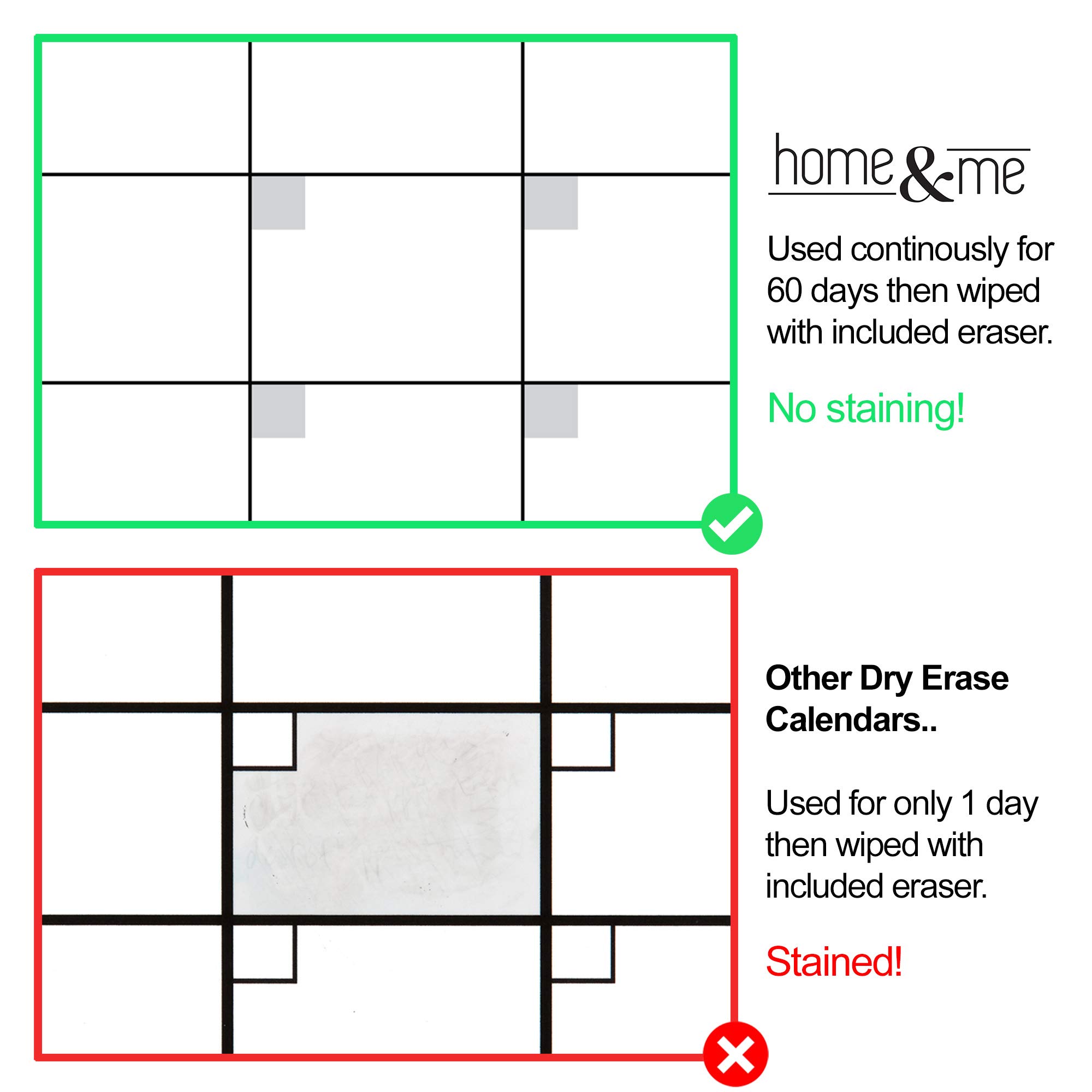 Magnetic Dry Erase Fridge Calendar & Whiteboard Set - 17