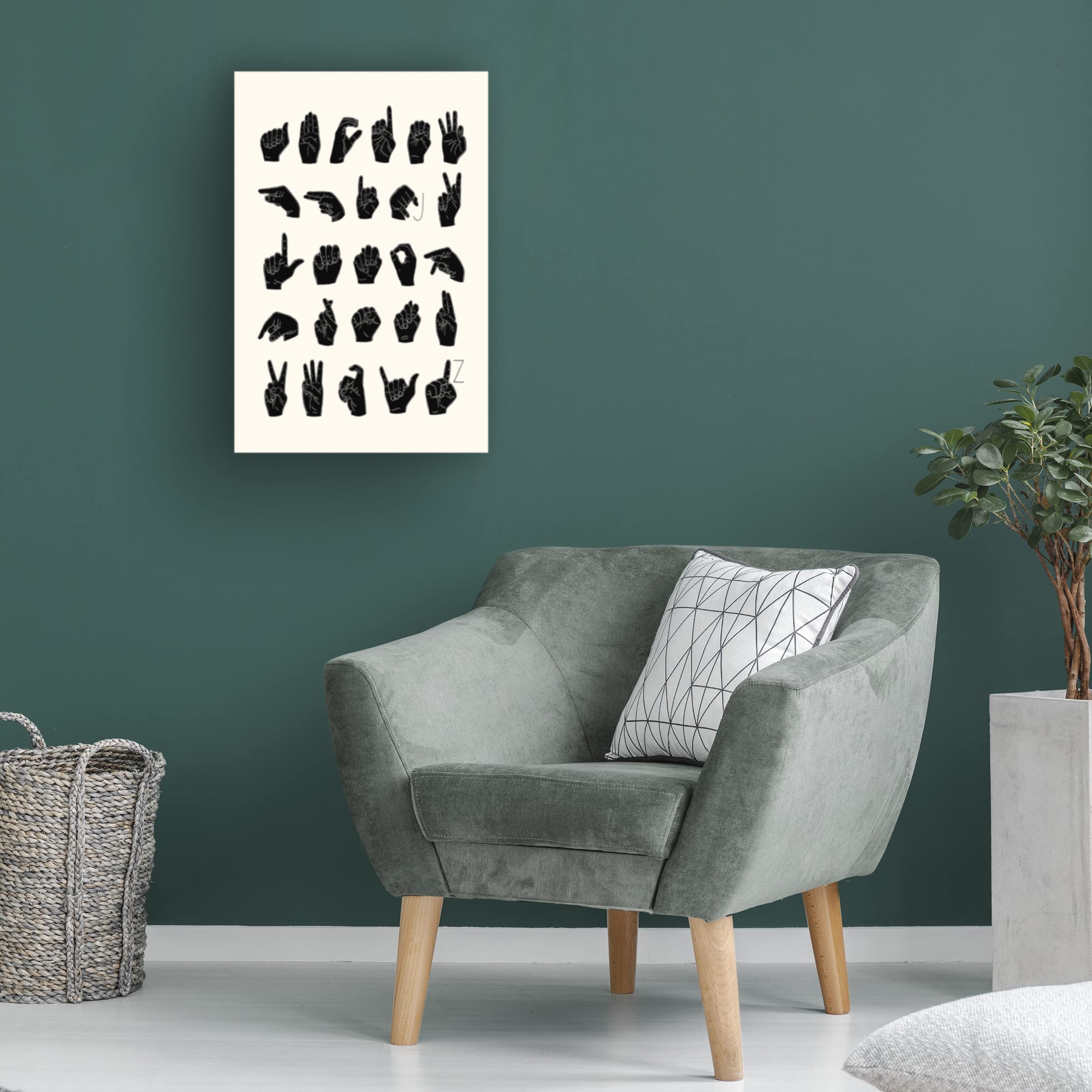 Emma Scarvey 'Sign Language I' Canvas Art Print - Modern Wall Decor for Living Room, Bedroom & Office - Handmade Fine Art by Trademark Fine Art