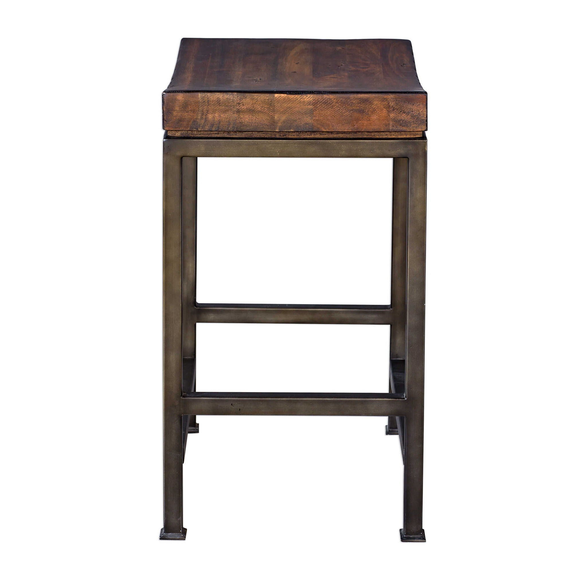 Beck Wood Counter Stool - Dark Brown & Black - Modern Kitchen Bar Stools for Breakfast Nook, Kitchen Island & Home Bar Seating