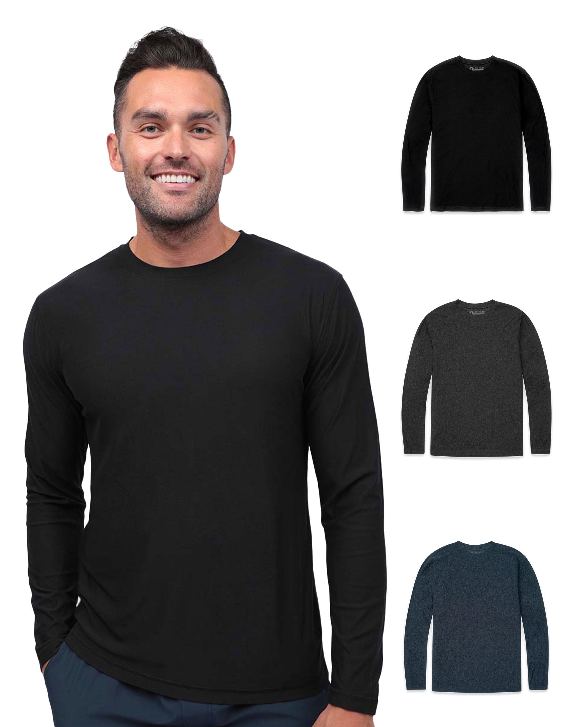 Men's Long Sleeve Athletic Shirt - Dri-Fit Performance Workout Tee (Sizes S-4XL) | Gym, Running & Outdoor Sports Apparel