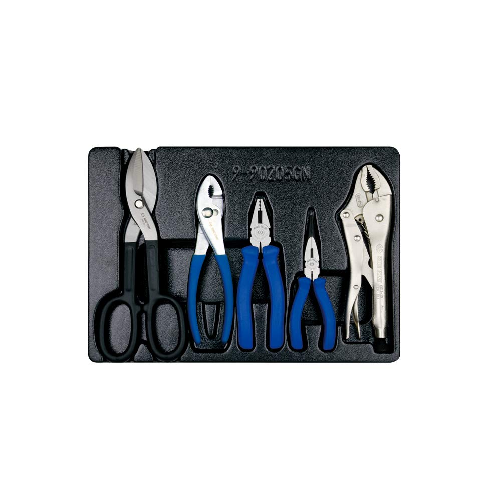 King Tony 990205GN Professional Pliers Set for Tool Trolley - Durable Mechanics Pliers for Automotive Repair & DIY Projects