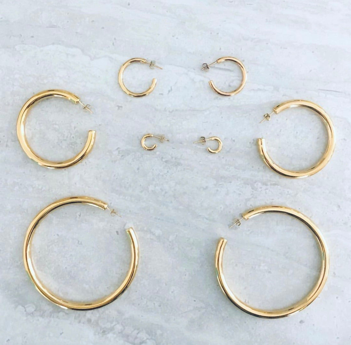 Hailey Hoops Yellow Gold Jewelry Set - Elegant Hoop Earrings for Women | Perfect for Everyday Wear, Parties & Gifts
