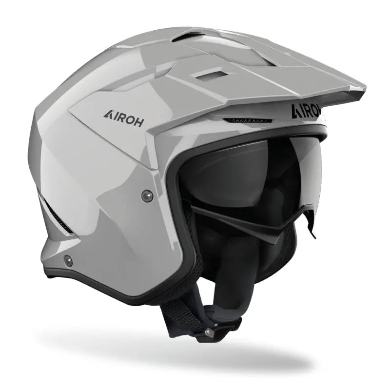 Airoh Kombakt Color Gloss Concrete Grey Motorcycle Helmet - Lightweight DOT Certified Full Face Helmet for Street Bike Riding & Racing