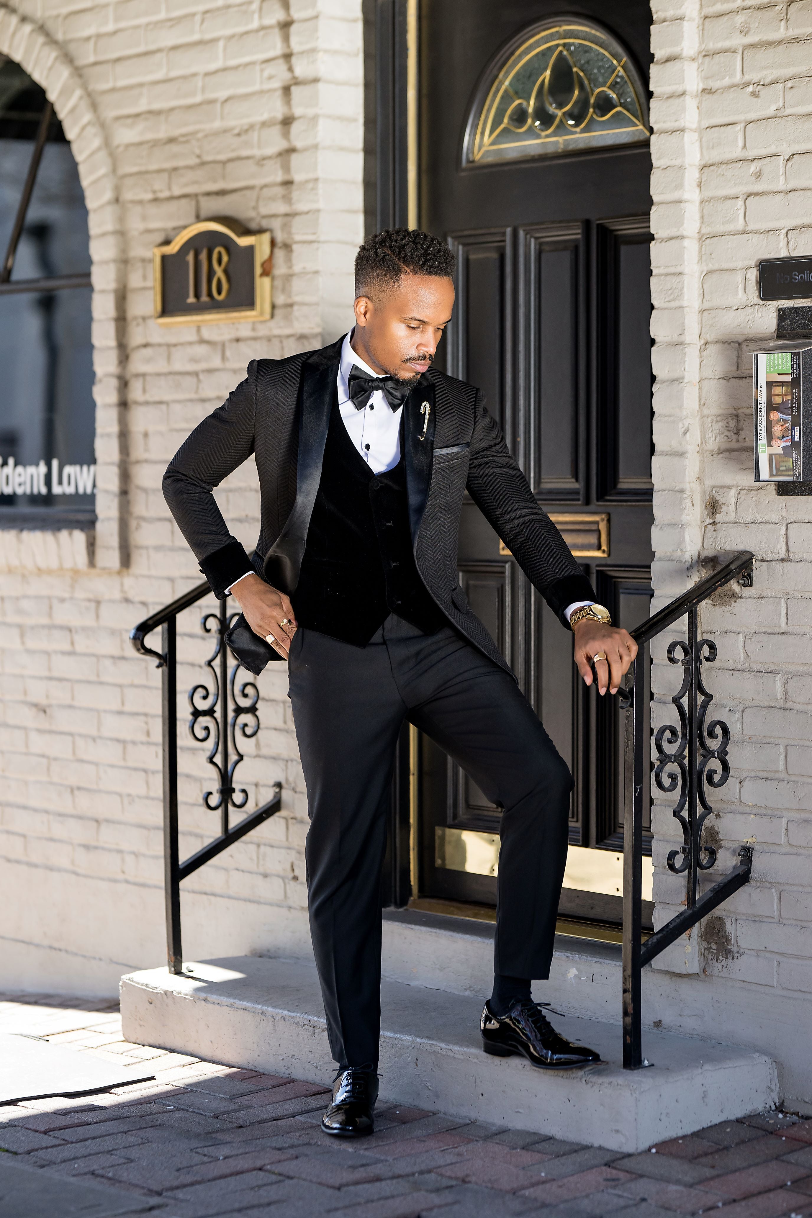 The Black Stallion - Premium Custom Tailored Herringbone Shawl Collar Blazer for Men | Formal Business Suit Jacket with Peak Lapel | Perfect for Weddings, Office Meetings & Special Occasions