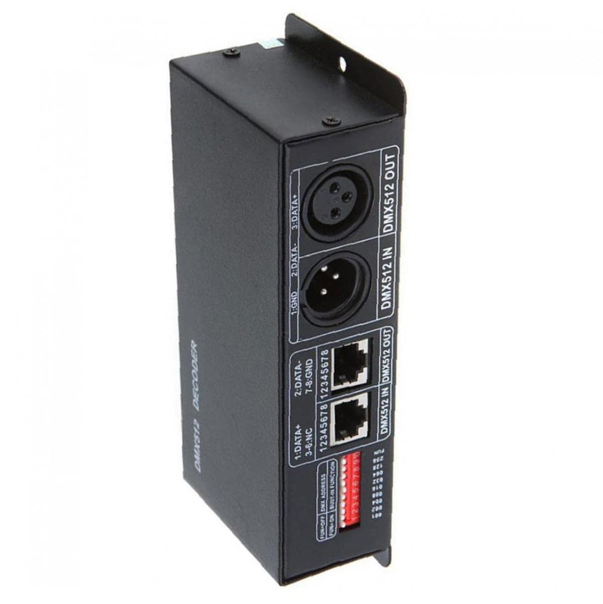 3 Channel DMX512 LED Controller - RGB Strip Light Decoder & Dimmer for Stage Lighting, Home Theater & Architectural Lighting (Black)