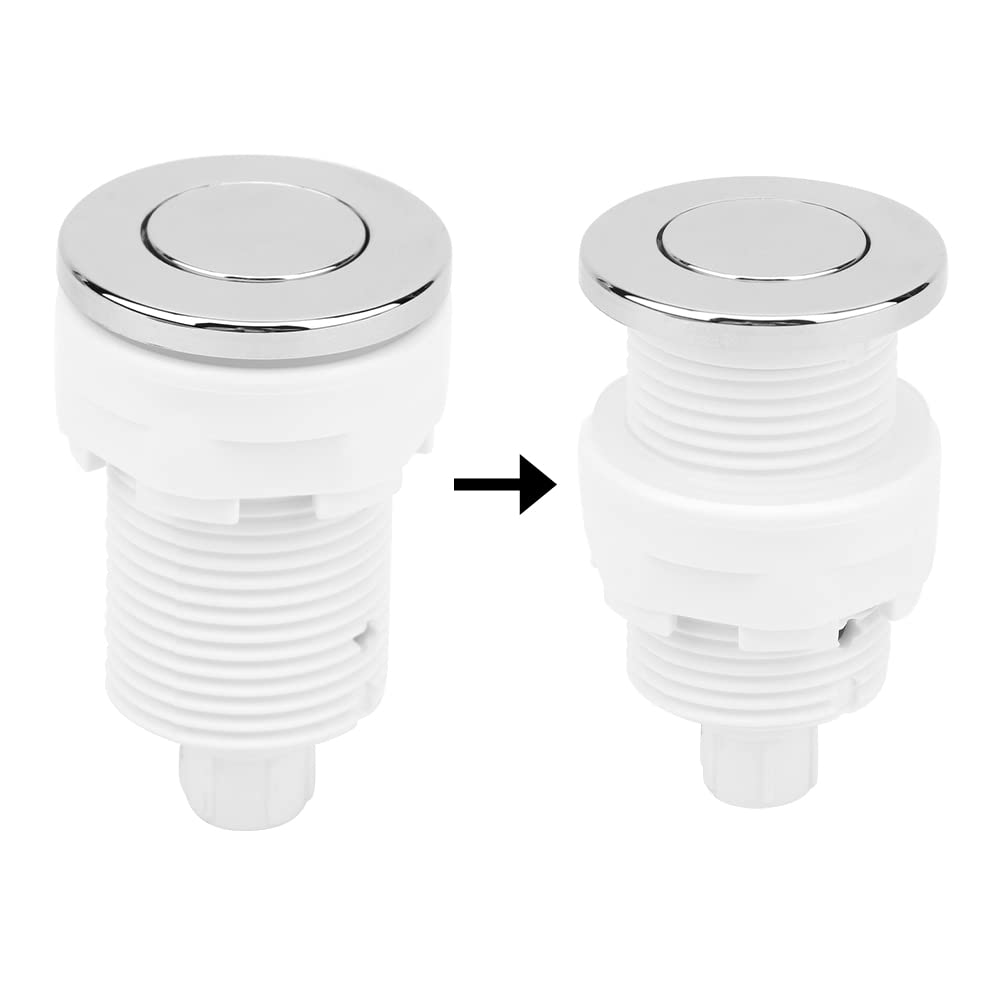28mm White Air Pressure Bath Switch for Tub Spa Massage & Sink Garbage Disposal - Push Button Air Switch for Bathroom, Kitchen & Waste Management Systems