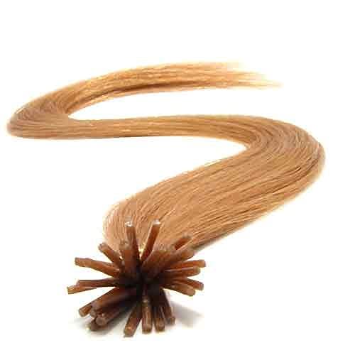 200 Strands Micro Ring Links Keratin Stick I-Tip Human Hair Extensions - #27 Strawberry Blonde for Length & Volume | Perfect for Daily Wear, Parties & Special Occasions