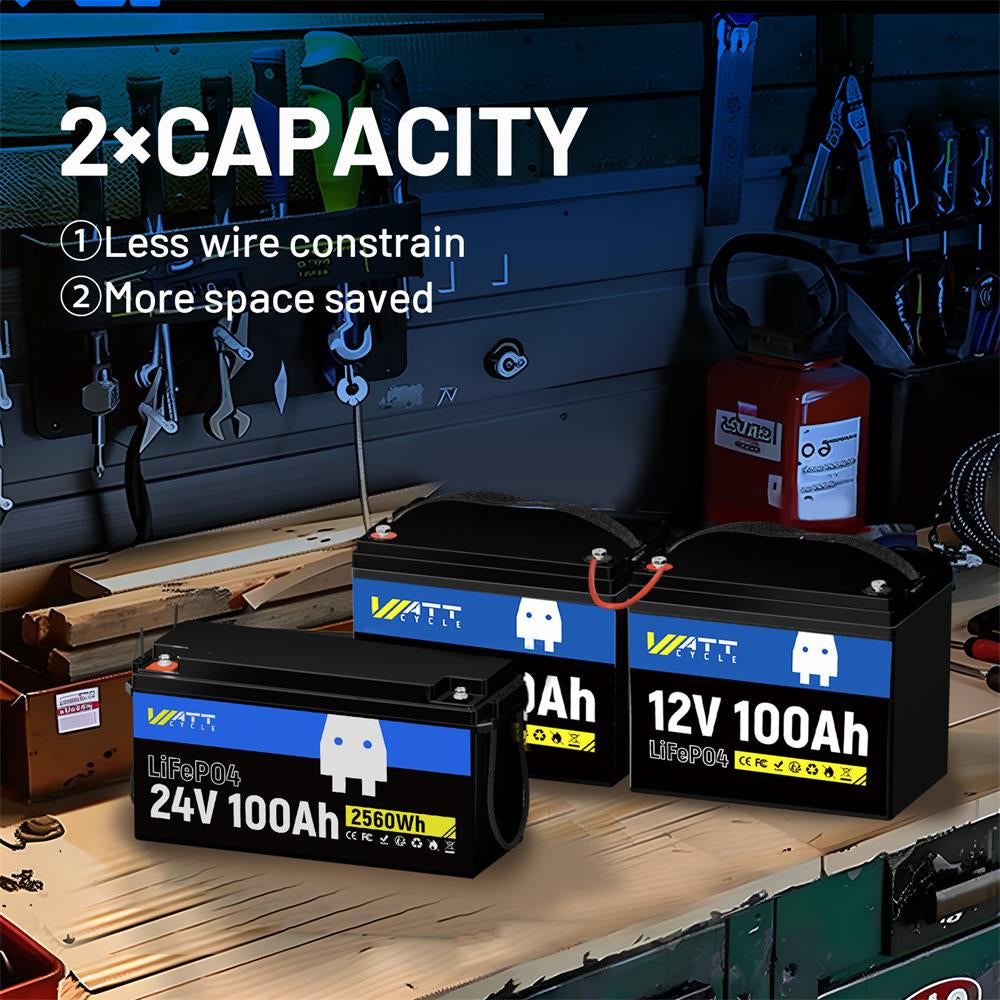 24V 100Ah LiFePO4 Lithium Battery - Deep Cycle Solar Power Storage for RV, Marine, Off-Grid & Solar Systems | Long Lasting & Lightweight Energy Solution
