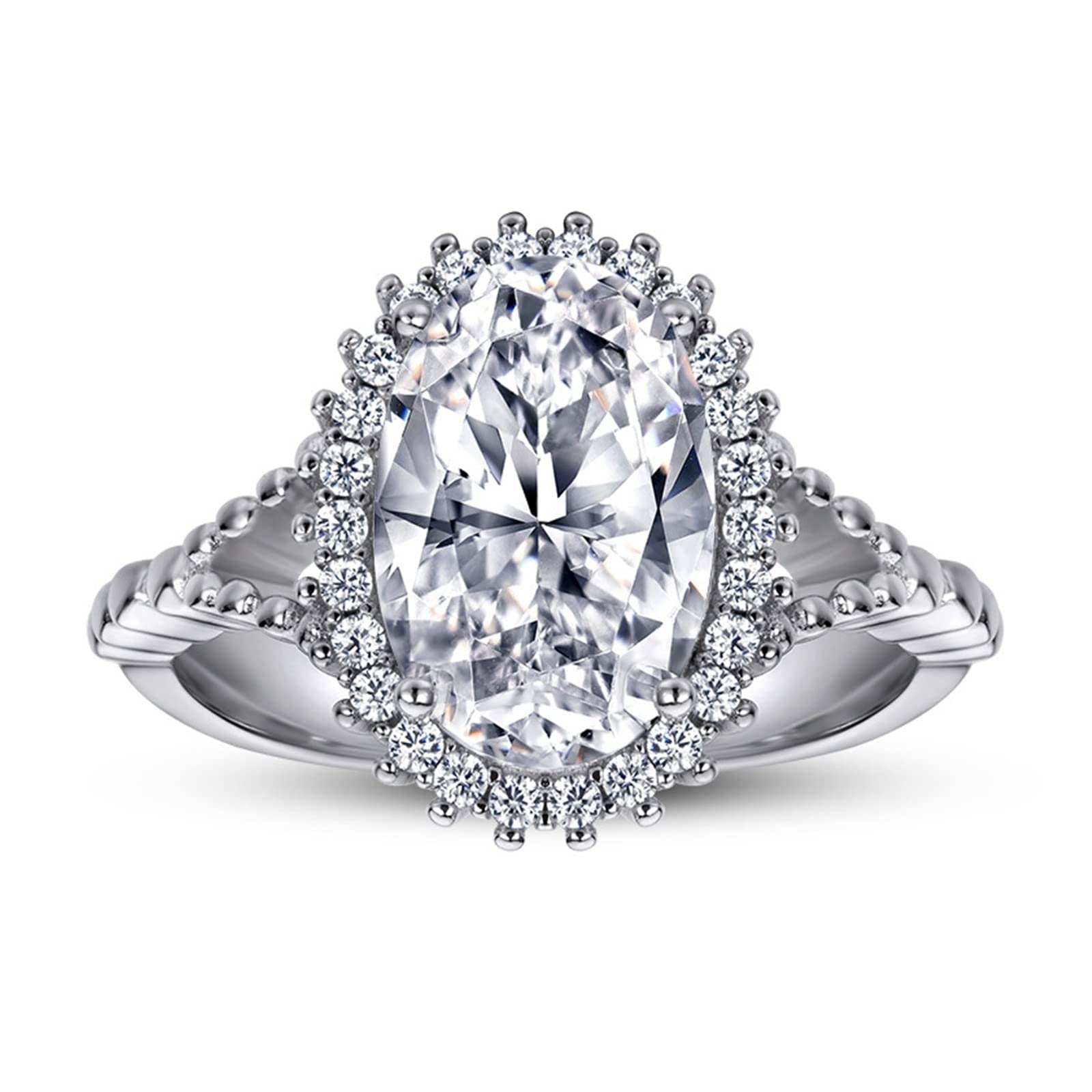 Elegant Cubic Zirconia Oval Engagement Ring for Women - Sterling Silver Wedding Band, Promise Ring, Anniversary Jewelry Gift - Perfect for Proposals, Weddings & Special Occasions