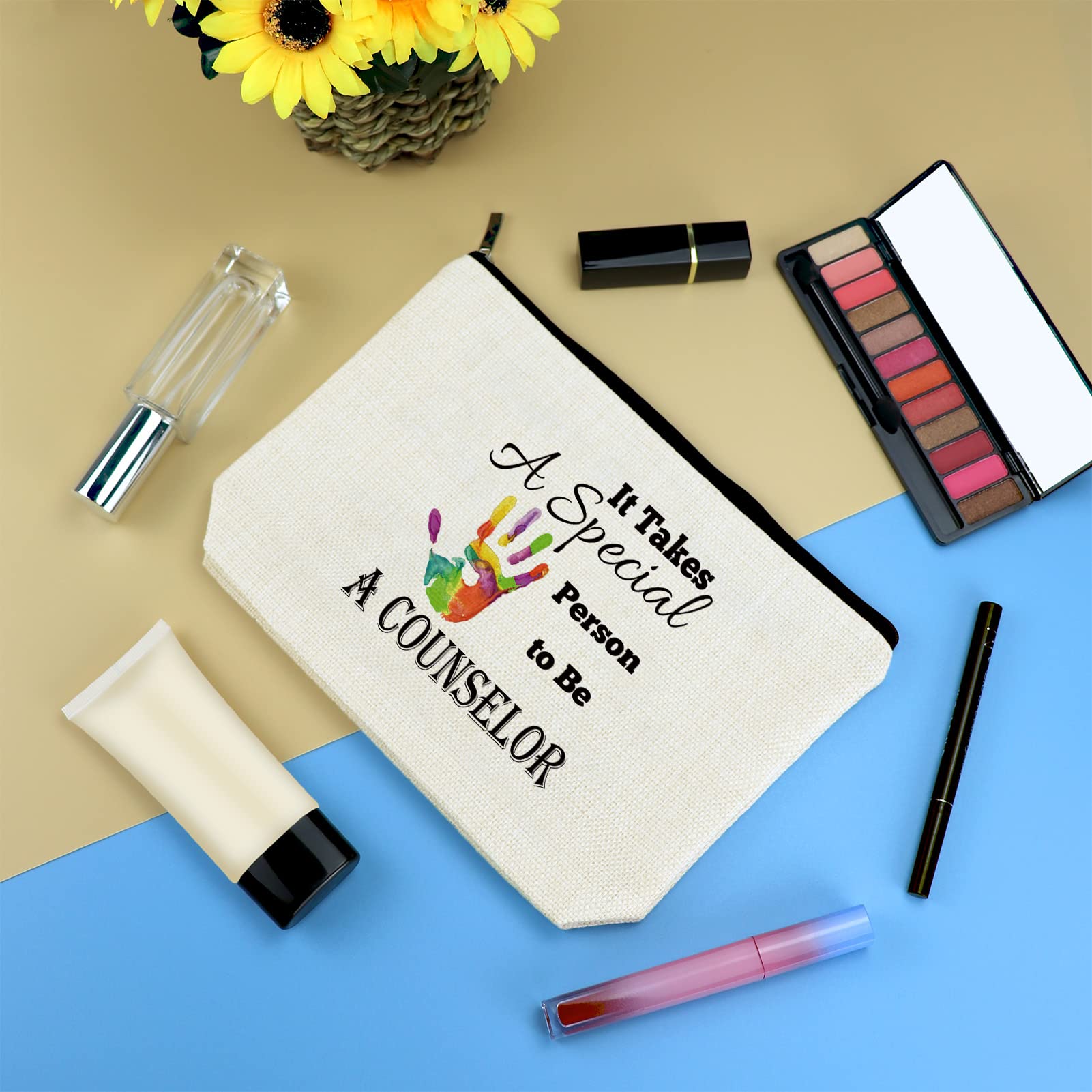Premium Makeup Bag for Women - Perfect Counselor & Teacher Appreciation Gift - Cosmetic Pouch for Christmas, Graduation, Birthday - Ideal for Daily Use, Travel & Gifting