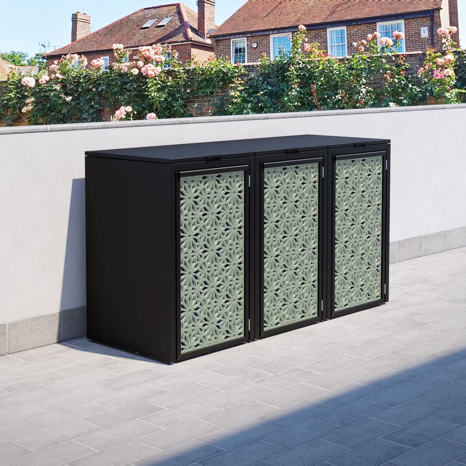 Black 3 Bin Storage Organizer with NARWA Door Screen - Perfect for Pantry, Laundry Room, and Bathroom Organization