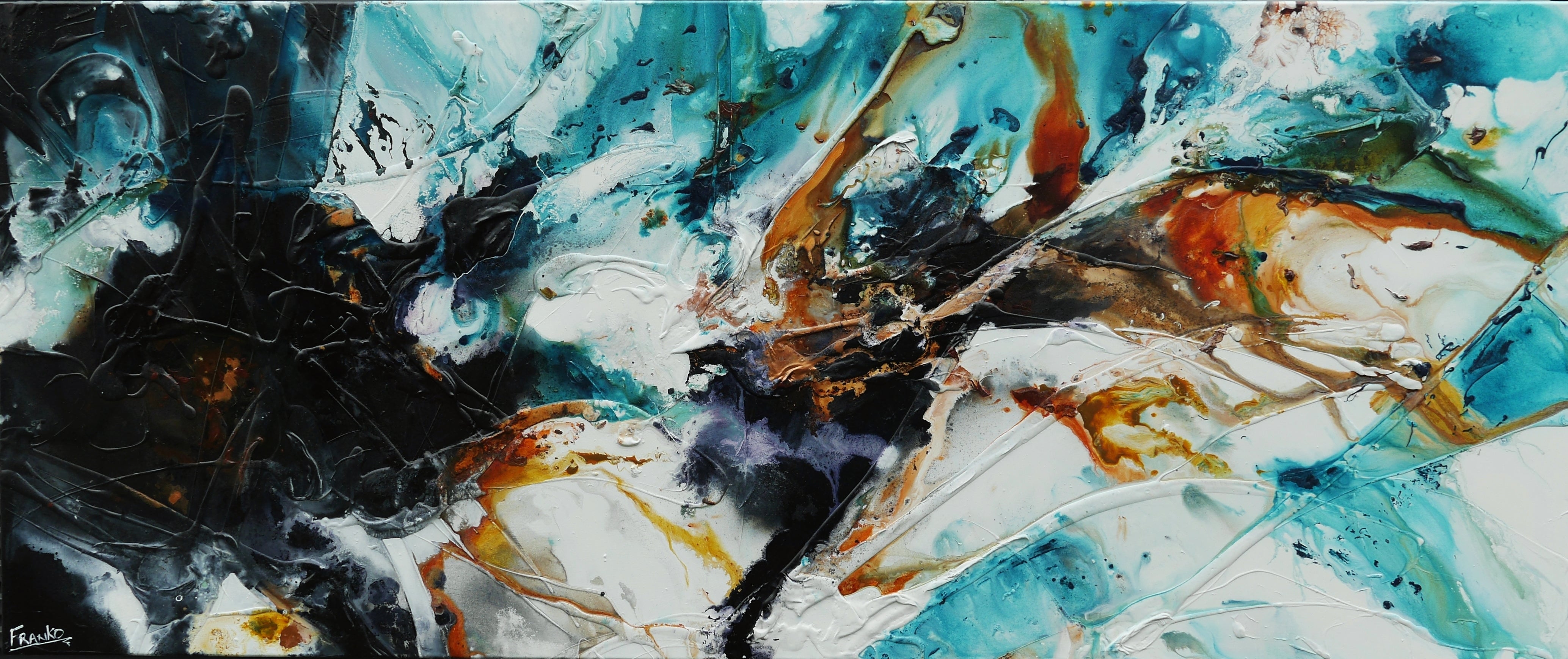 Levitate 240cm x 100cm Textured Abstract Canvas Wall Art - Modern Large Scale Painting for Living Room, Bedroom & Office Decor