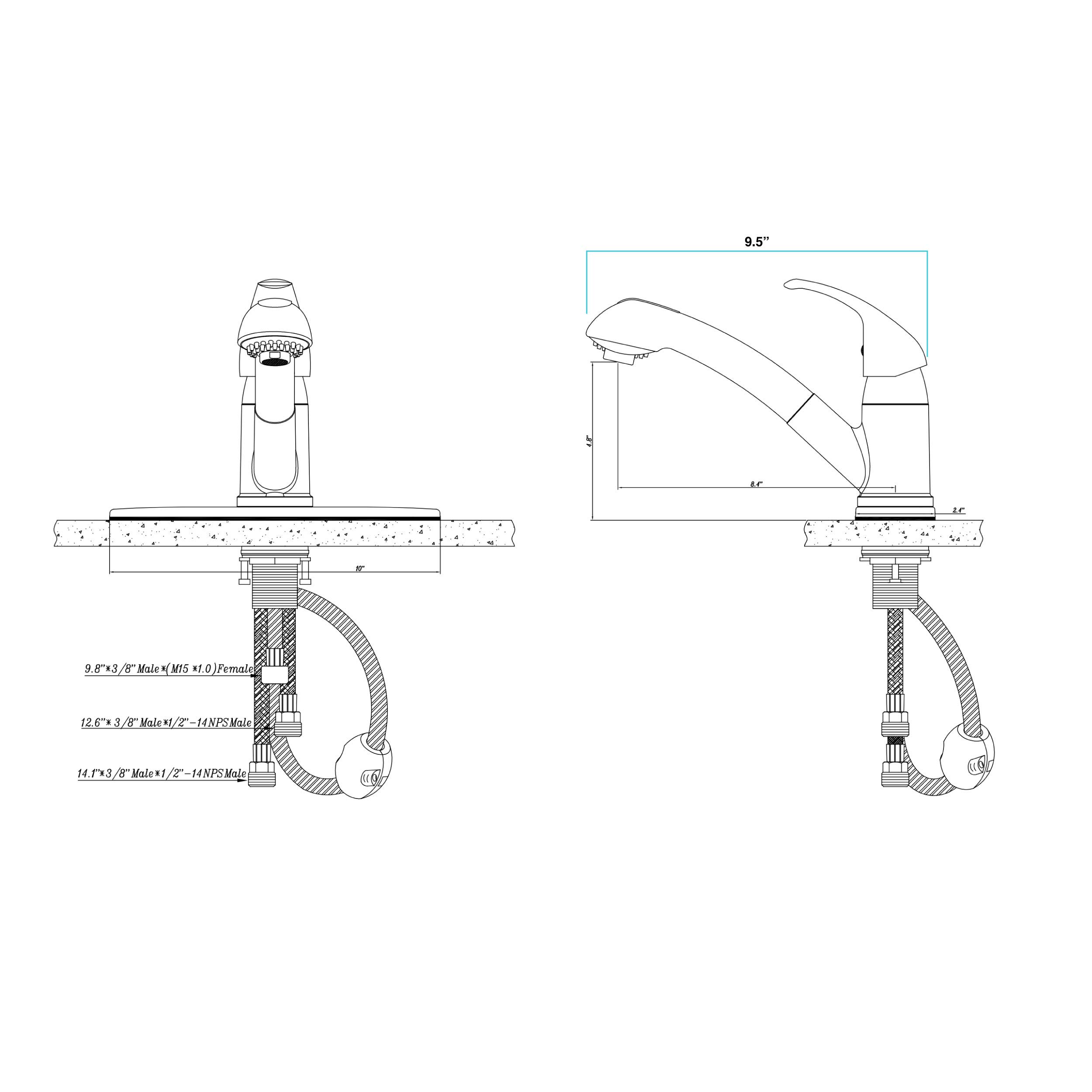 Durable RV Pull-Out Swivel Single Handle Kitchen Sink Faucet - One-Hole White Faucet for RV, Camper & Tiny Homes | Easy Installation & Water-Saving Design | Perfect for Small Spaces & Mobile Living