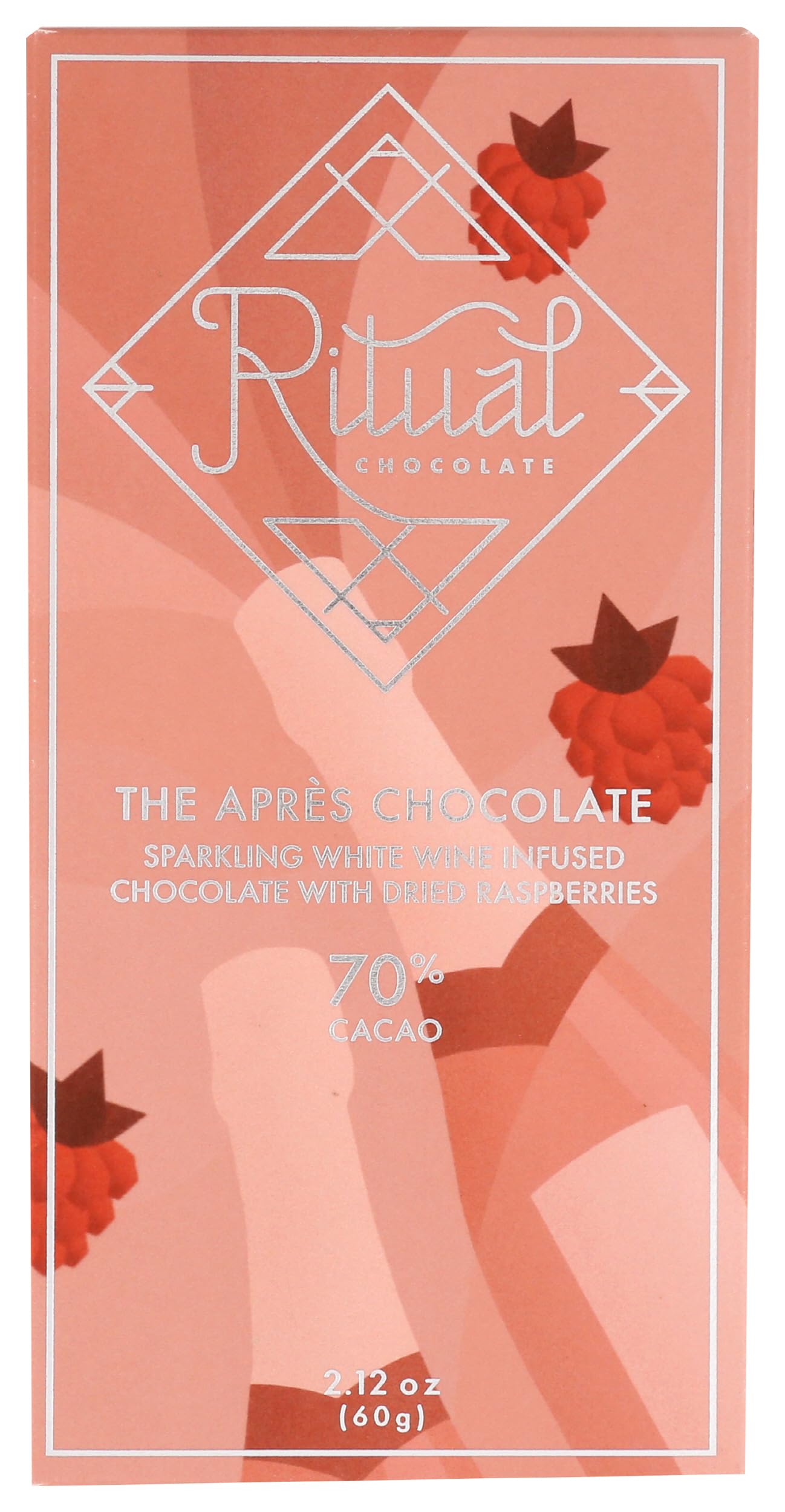 Ritual Chocolate Bar - Champagne Raspberries, 2.12oz | Gourmet Gift & Dessert