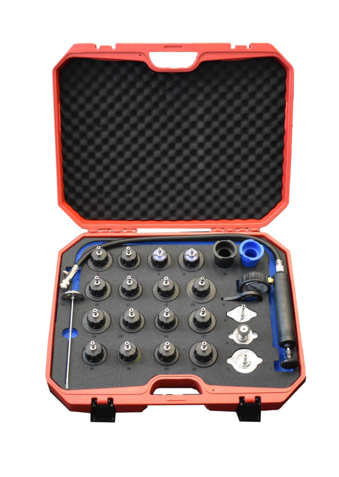 FJC 43645 Radiator Pressure Tester Kit with Cap Adapter - Professional Cooling System Diagnostic Tool for Cars, Trucks & SUVs | Perfect for Mechanics & DIY Auto Repair