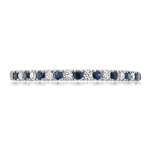 1/4 Carat Diamond 14K White Gold Pave-Set Wedding Band Ring for Women (H-I, VS2-SI1) | Natural Diamond Bridal Ring with Gift Box (Red Ruby, Black Diamond, Blue Sapphire & White Diamond) | Perfect for Engagement, Anniversary & Special Occasions