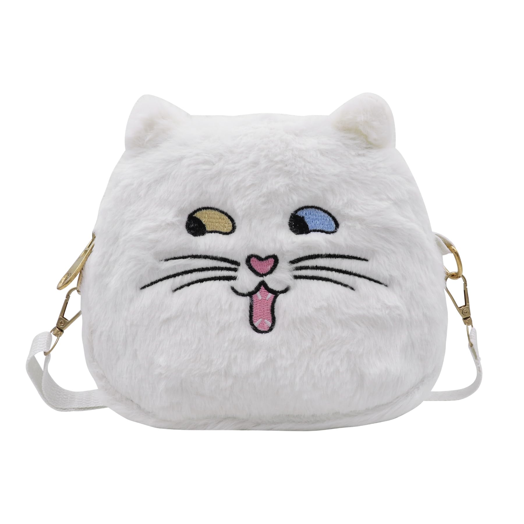 Adorable Pink Fluffy Cat Crossbody Purse - Small Plush Shoulder Bag for Women & Girls | Kawaii Animal Messenger Satchel | Perfect for Casual Outings, Cosplay & Anime Conventions