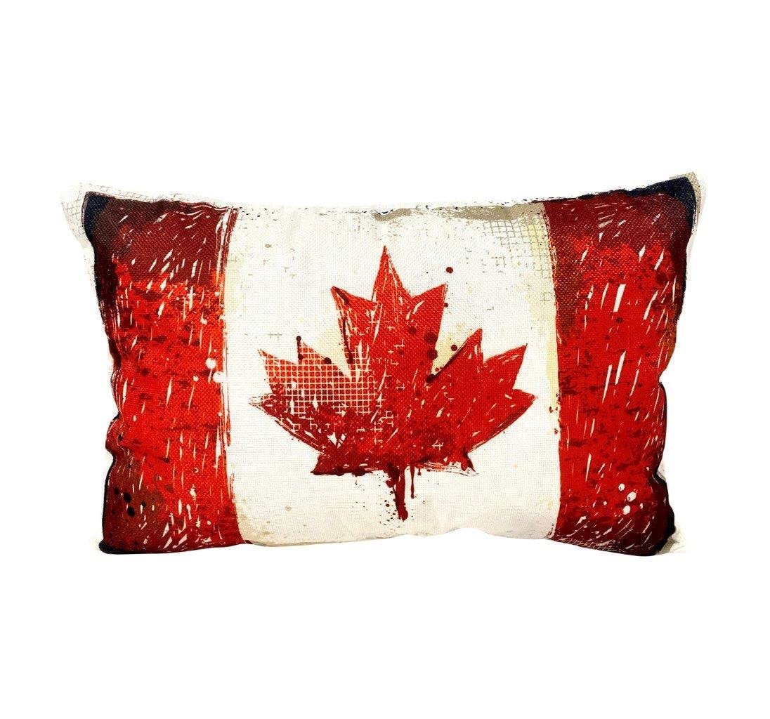 Canadian Flag Adventure Time Pillow Cover - Wanderlust Throw Pillow for Travel Decor, Perfect Travel Gift for Women & Friends - Great for Living Room, Bedroom & Road Trips