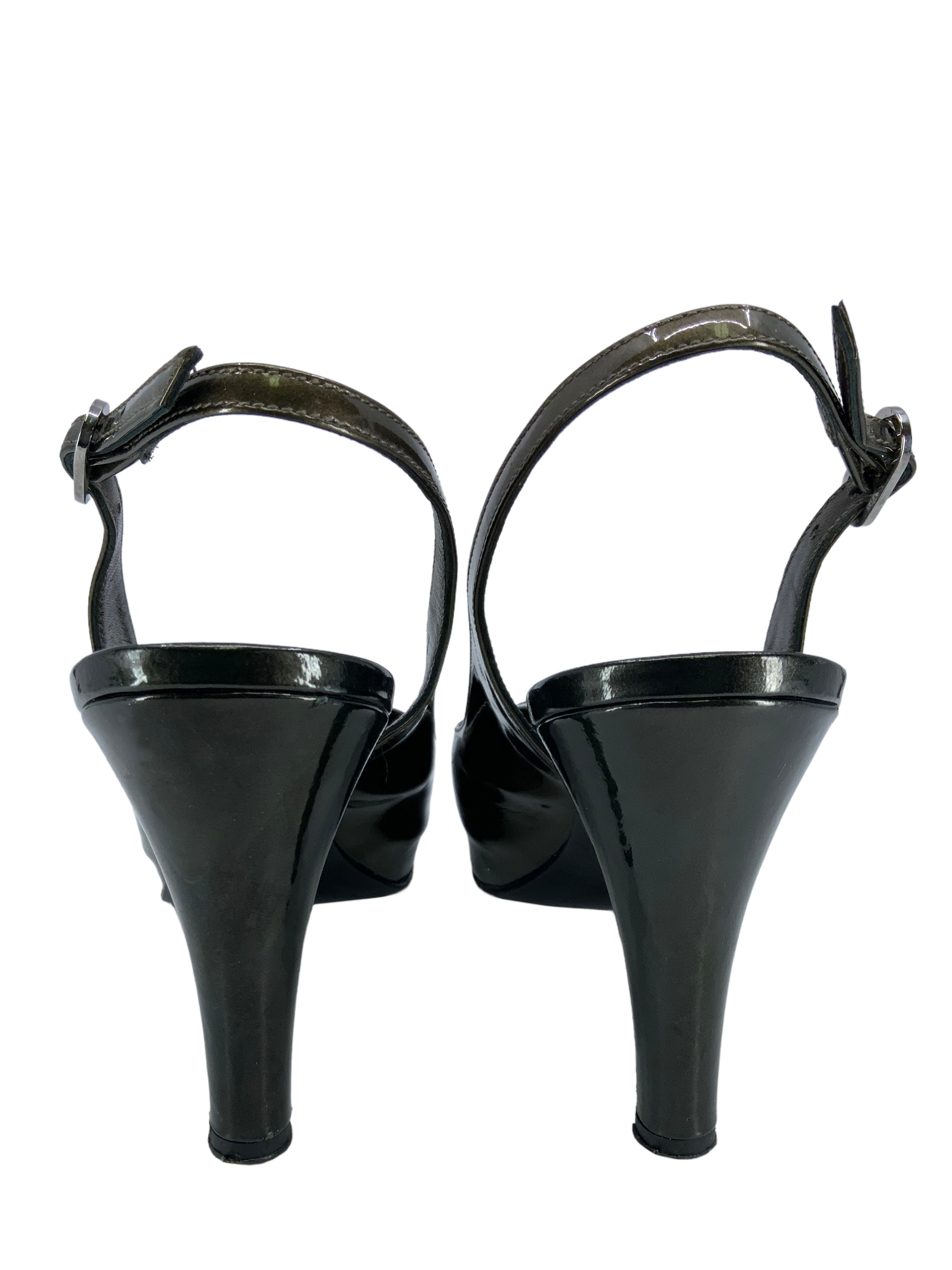 Chanel Black Patent Leather CC Logo Cap Toe Slingback Pumps - Women's Size 9 (US) | Luxury High Heels for Evening Parties, Weddings & Formal Events