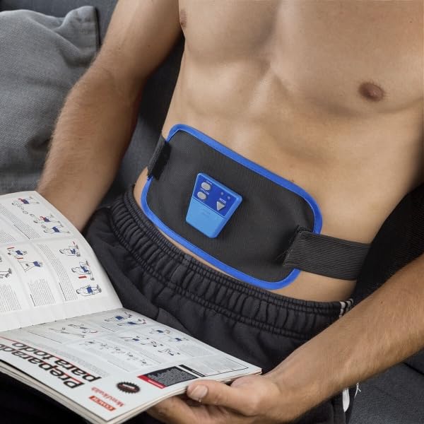 HT® EMS Muscle Stimulator Belt for Abs & Arms - Toning, Strengthening & Fat Burning - Perfect for Home Workouts, Gym Training & Physical Therapy