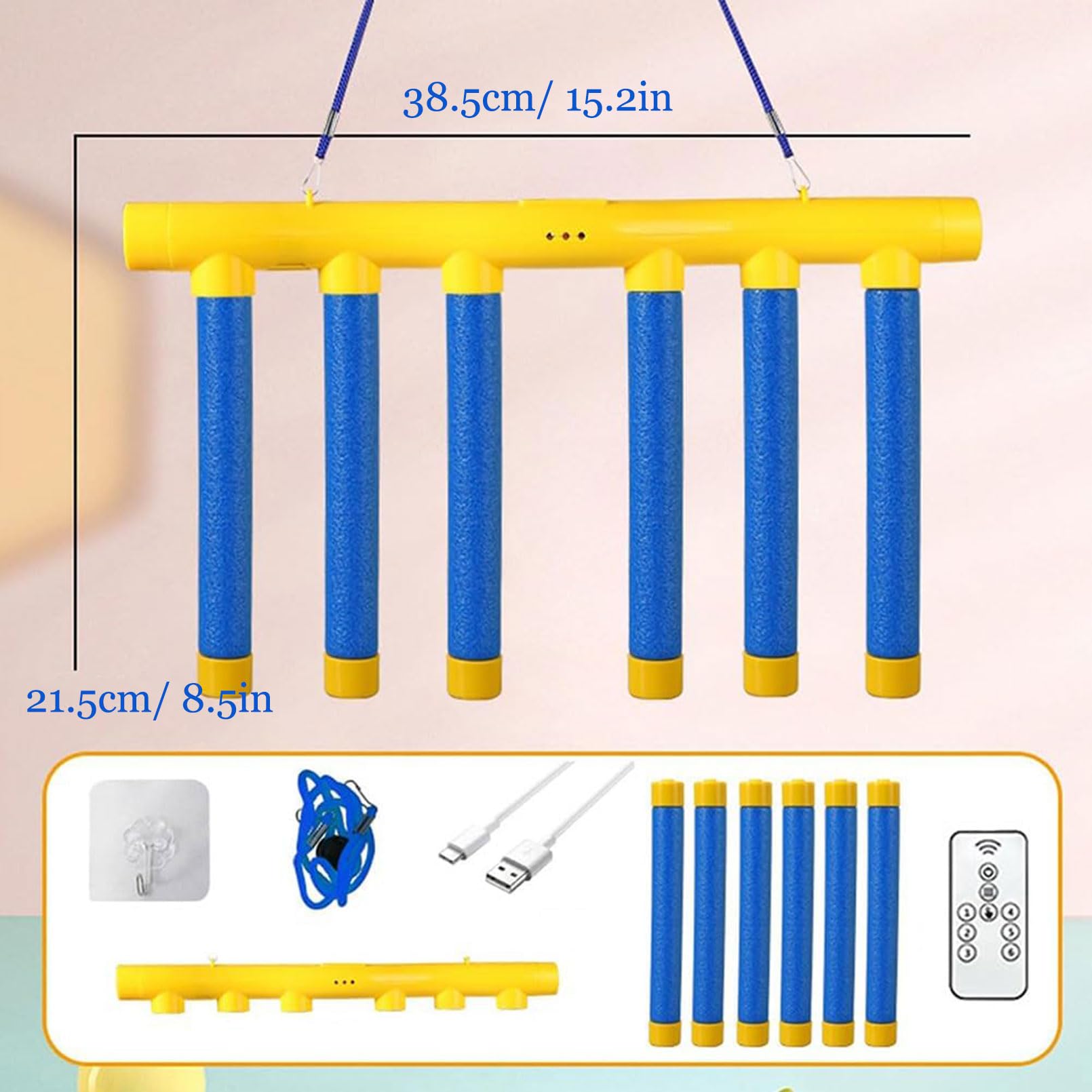 **Reflex Challenge Game - 2025 New Drop Stick Game for Adults & Kids - Hand-Eye Coordination Toy with 3 Adjustable Speeds (Blue) - Fun Family Party & Indoor Activity Game**
