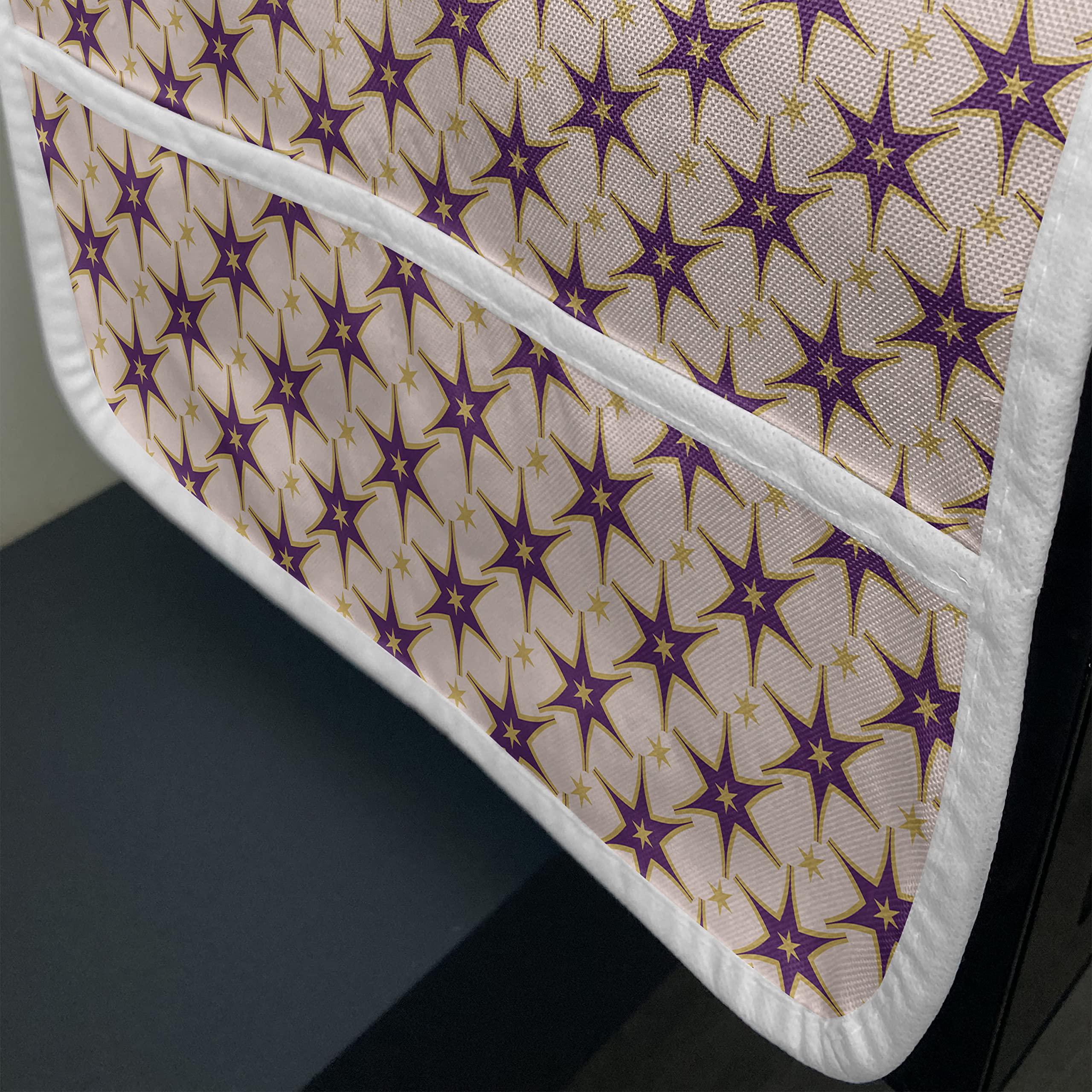 Ambesonne Abstract Microwave Cover - Star Pattern in Purple & Peach, Waterproof Kitchen Organizer with Pockets, 36x12 Inches - Perfect for Party Decor & Small Appliance Protection