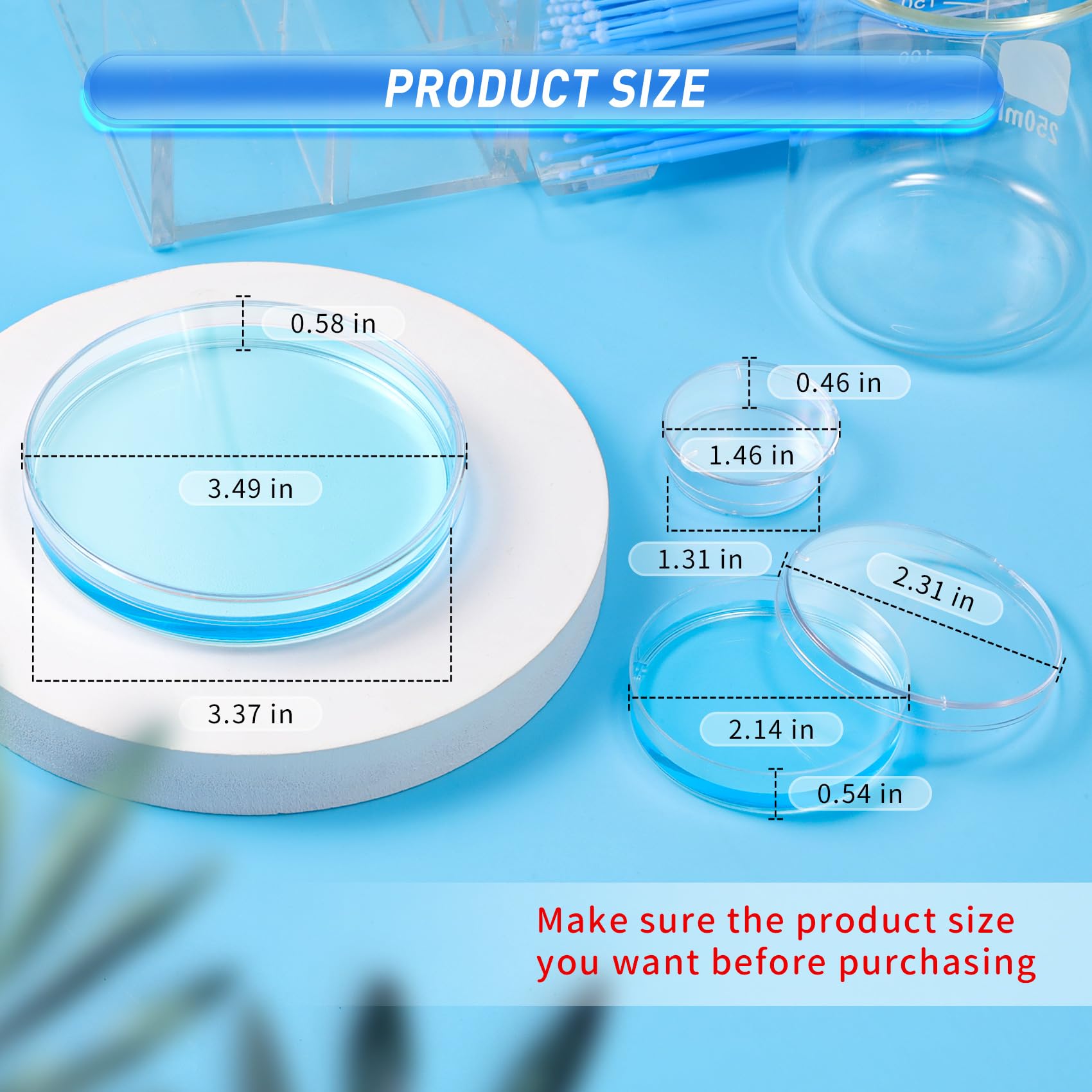 Annhu 90mm x 15mm Petri Dishes with Lid - 10 Pack Sterile Plastic Petri Plates for Science Experiments, School Projects, Biology Labs & STEM Activities | Perfect for Tissue Culture, Bacteria Growth & Science Themed Parties