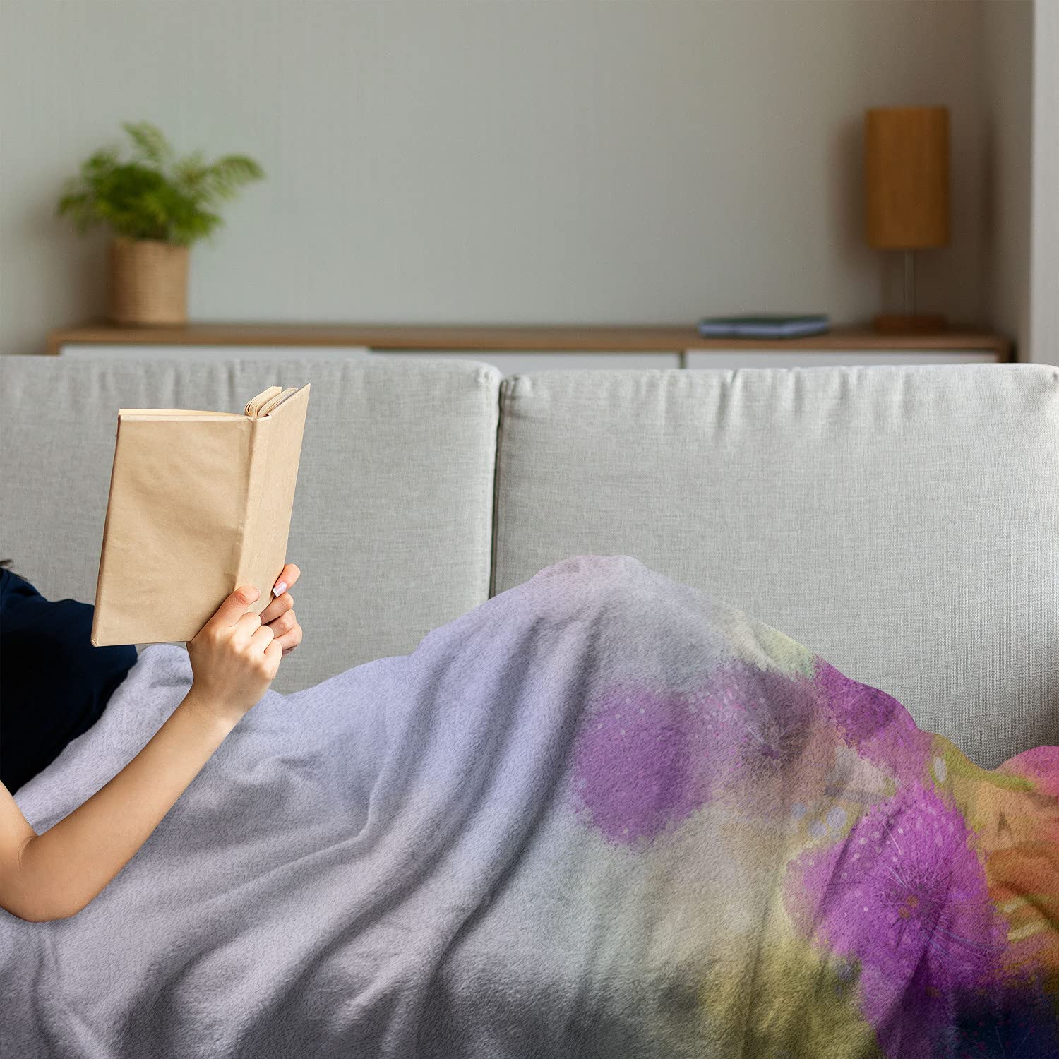 Ambesonne Floral Fleece Throw Blanket 60