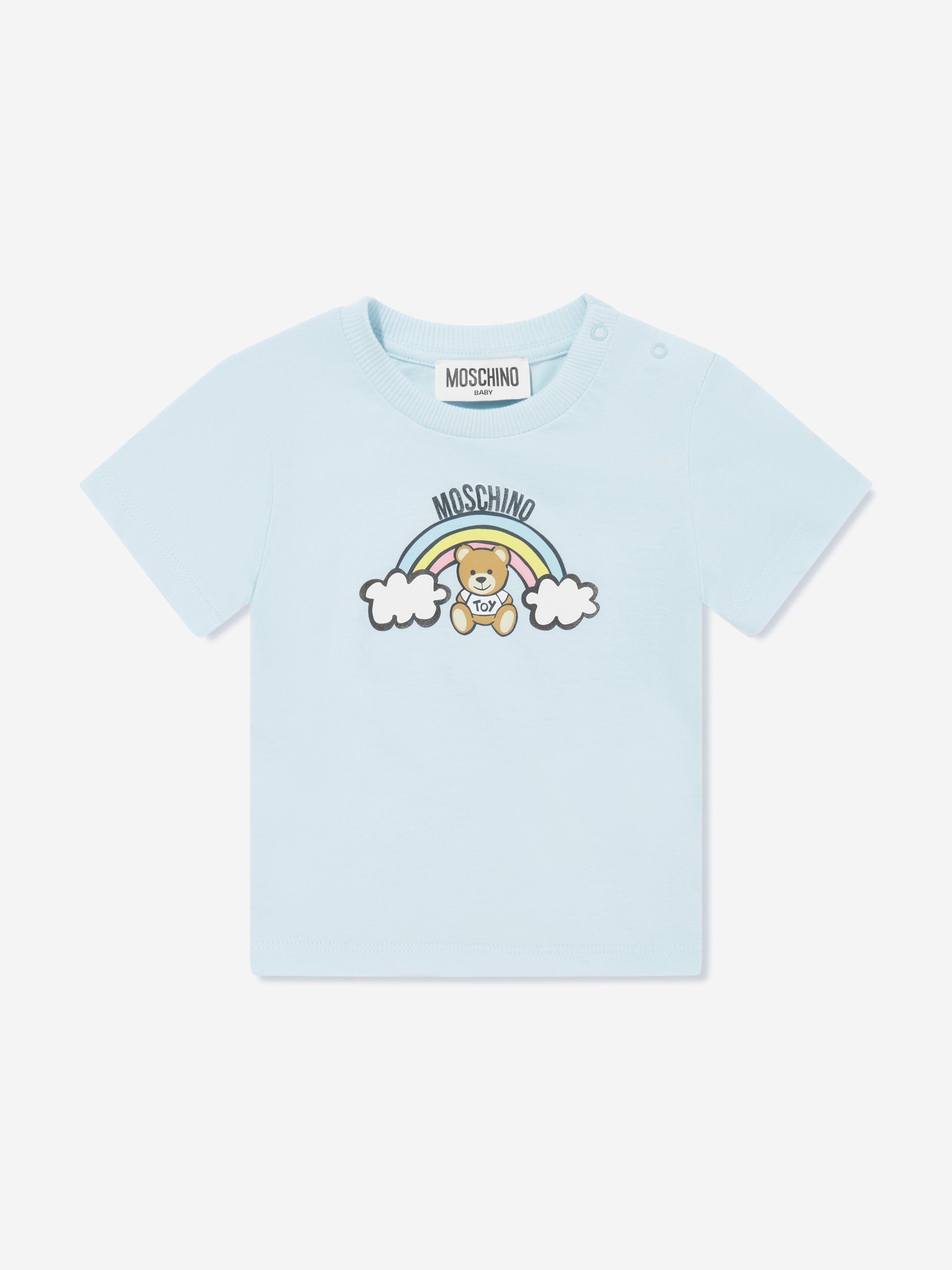 Adorable Baby Teddy Bear Graphic T-Shirt in Soft Blue - Perfect for Playdates & Family Photos