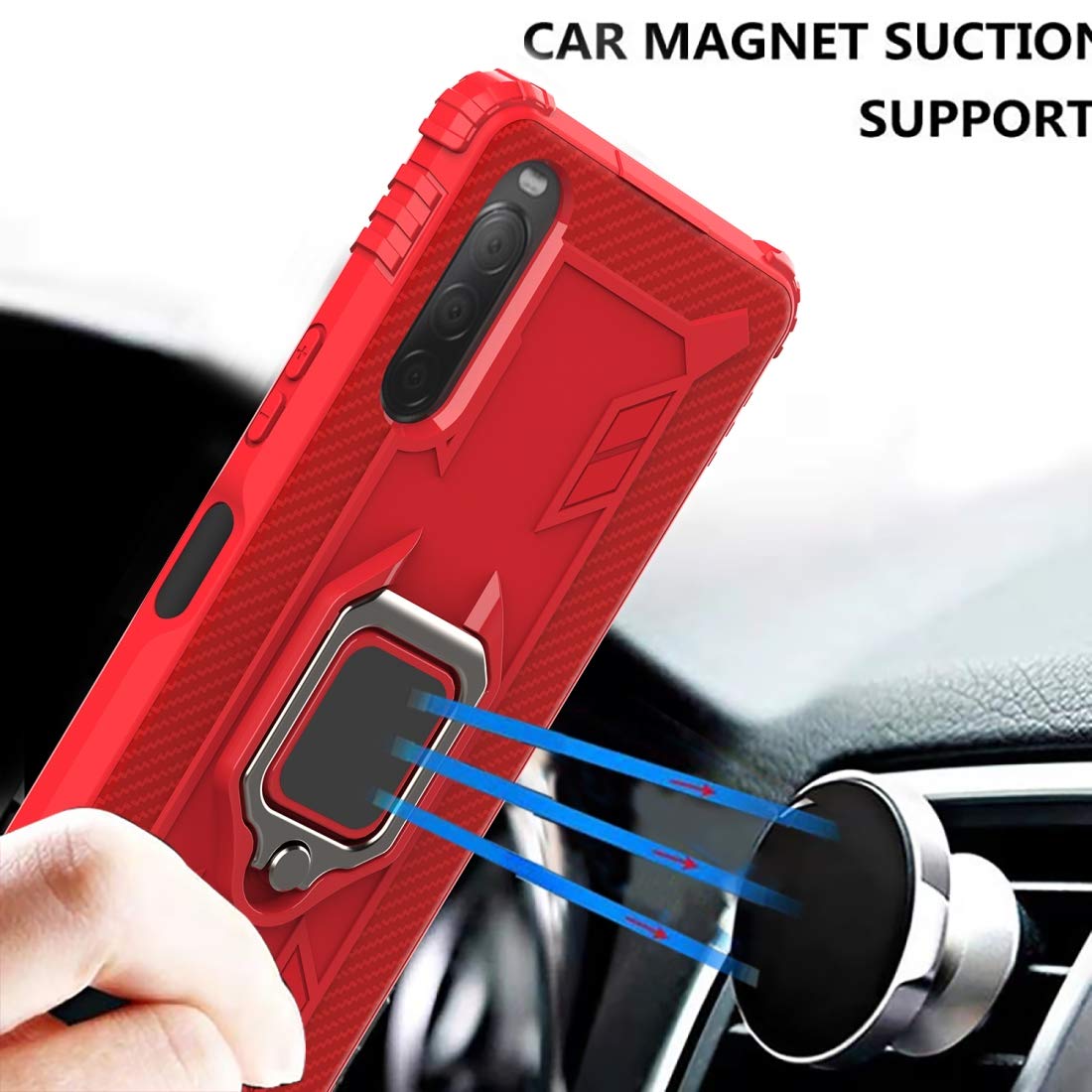 Premium Carbon Fiber Phone Case with 360° Rotating Ring Stand - Slim Protective Cover for iPhone 15 Pro Max | Perfect for Work, Travel & Hands-Free Viewing