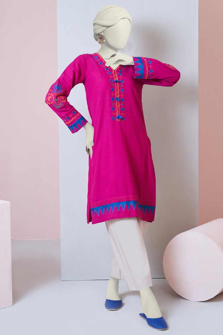 Elegant Cambric Pink Kurti by J. Junaid Jamshed - Perfect for Casual Wear, Office Outfits & Special Occasions