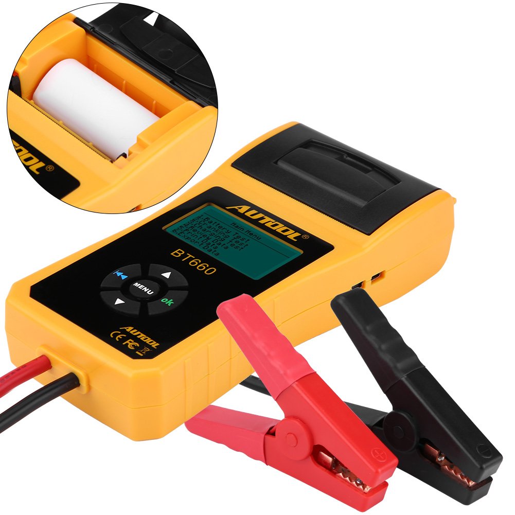 Keenso 12V Car Battery Tester - Digital Auto Battery Analyzer with Built-in Printer for Truck, Marine, Motorcycle, SUV & Boat - Perfect for Roadside Assistance & Vehicle Maintenance