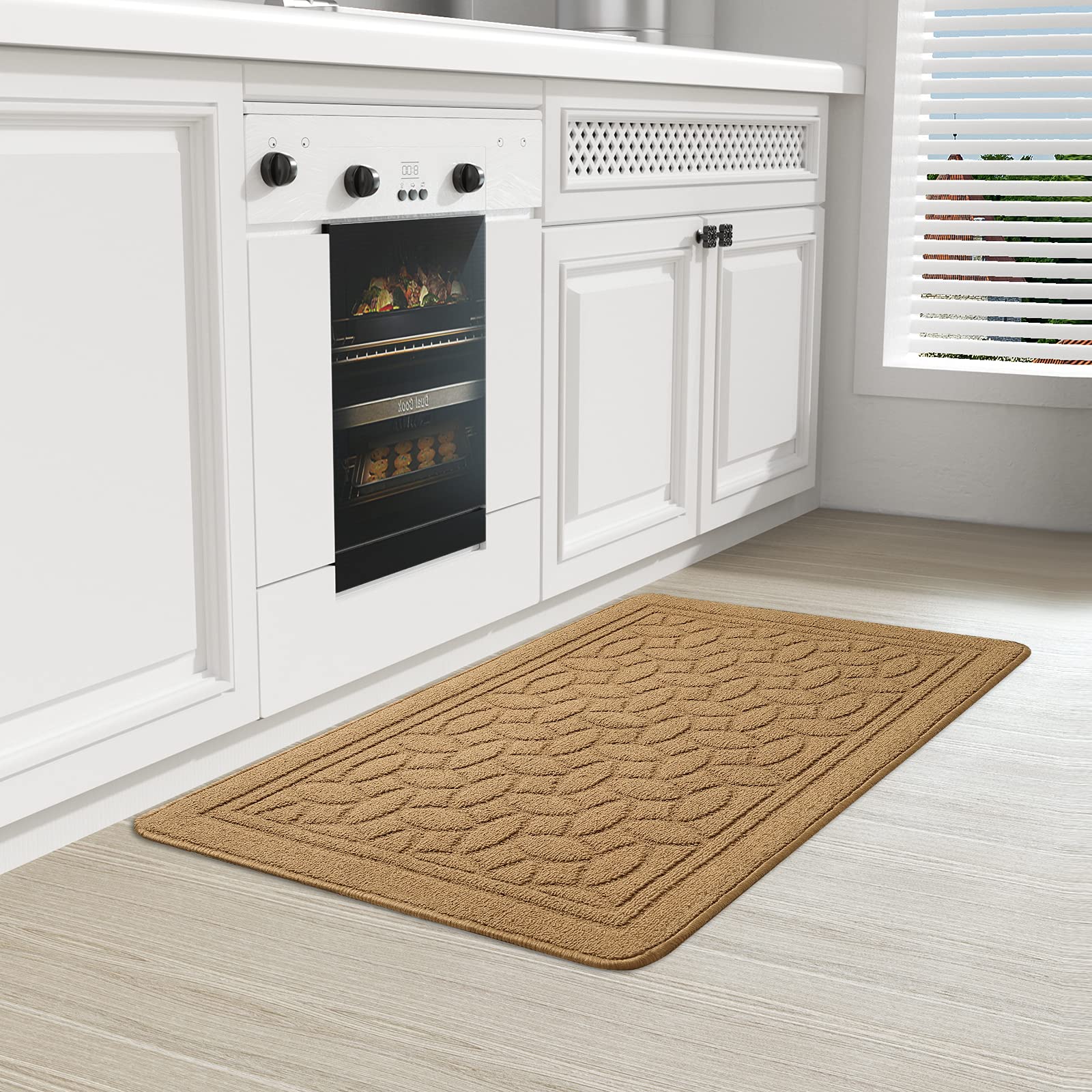 Non-Slip Beige Kitchen Runner Rug 18