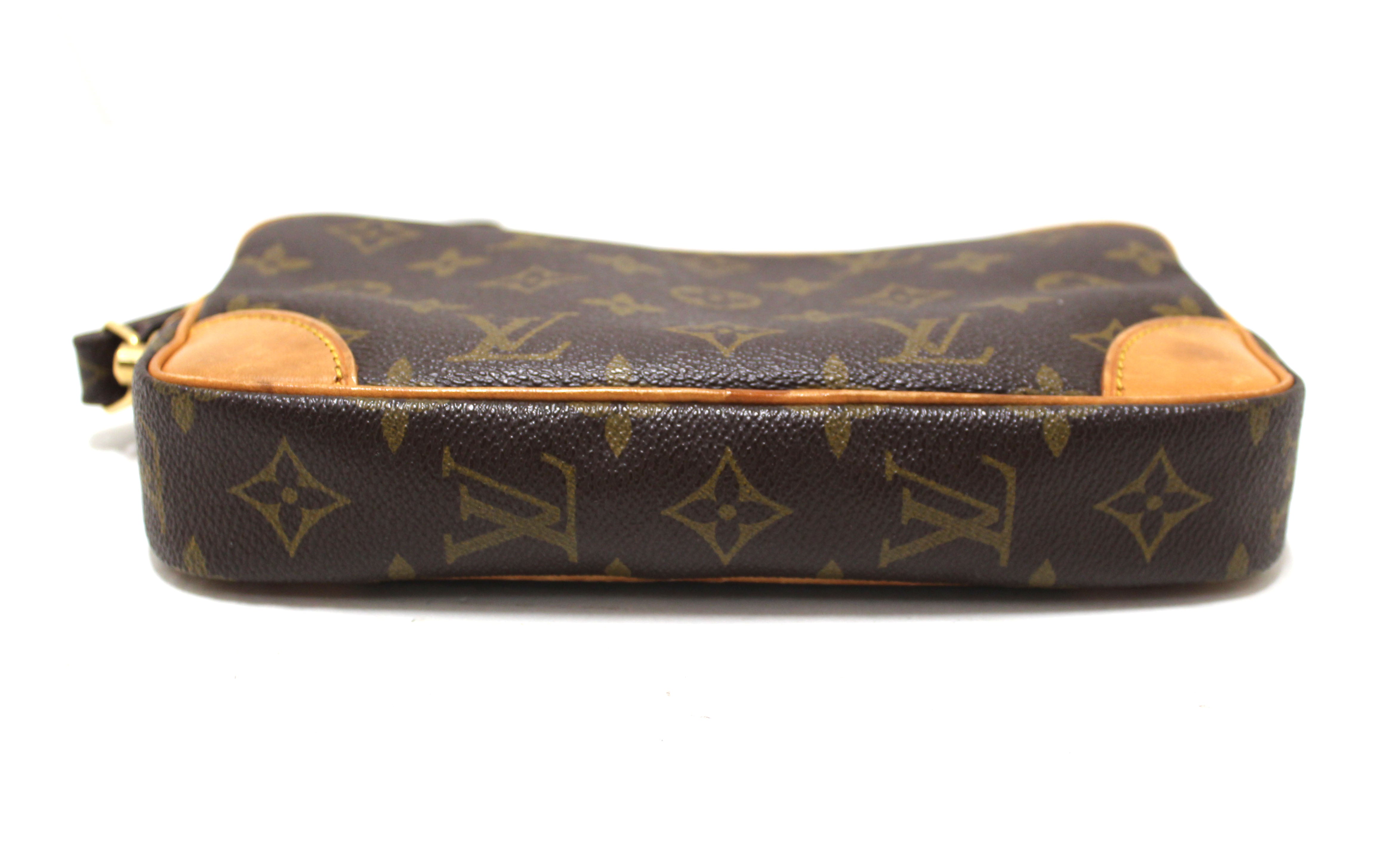 Authentic Louis Vuitton Classic Monogram Marly Dragonne Pochette Crossbody Bag - Luxury Designer Handbag for Women, Perfect for Date Night & Evening Events