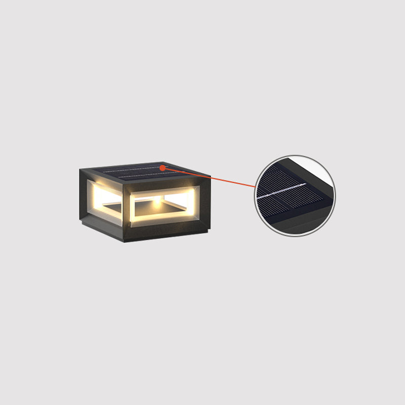 Modern LED Light Cube Outdoor Post Light - Waterproof Solar Powered Garden Lighting for Pathways, Driveways & Patio Decor