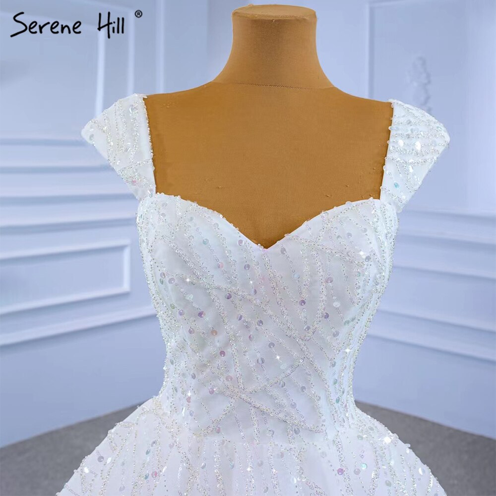 Serene Hill White Luxury Sexy Wedding Dress 2025 - Ruffles & Beaded High-End Bridal Gown HM67321 | Custom Made for Elegant Weddings, Red Carpet Events & Formal Occasions