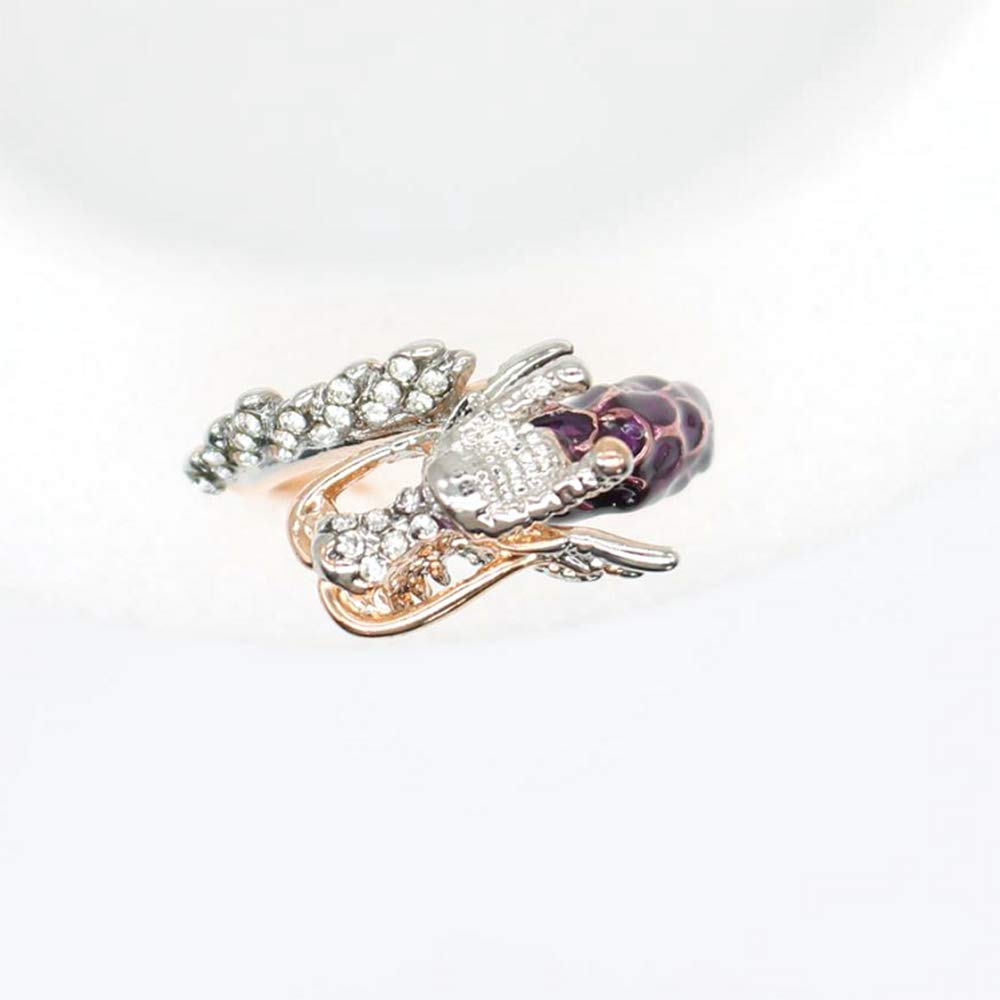 Gothic Dragon Crystal Ring for Women & Men - Rose Gold Plated Jewelry Gift for Engagement & Parties