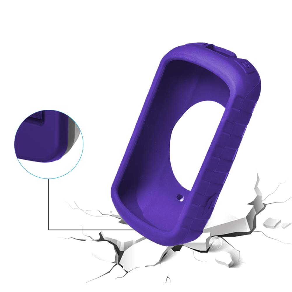 Garmin Edge 830 Bike Computer Case - Shockproof Silicone Protective Cover with Screen Protector for Cycling GPS | Purple | Durable Bicycle Accessories for Mountain & Road Biking