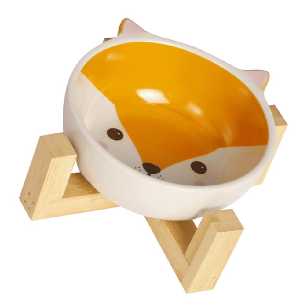Elevated Ceramic Pet Bowl Set - Raised Cat & Dog Feeder Dish for Healthy Eating