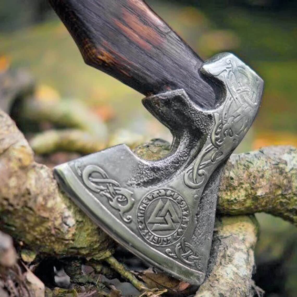 Handmade Forged Viking Axe Hatchet - Custom Bearded Camping Axe with Leather Sheath - Perfect Gift for Men, Birthday Present - Ideal for Outdoor Adventures, Camping & Viking Reenactments