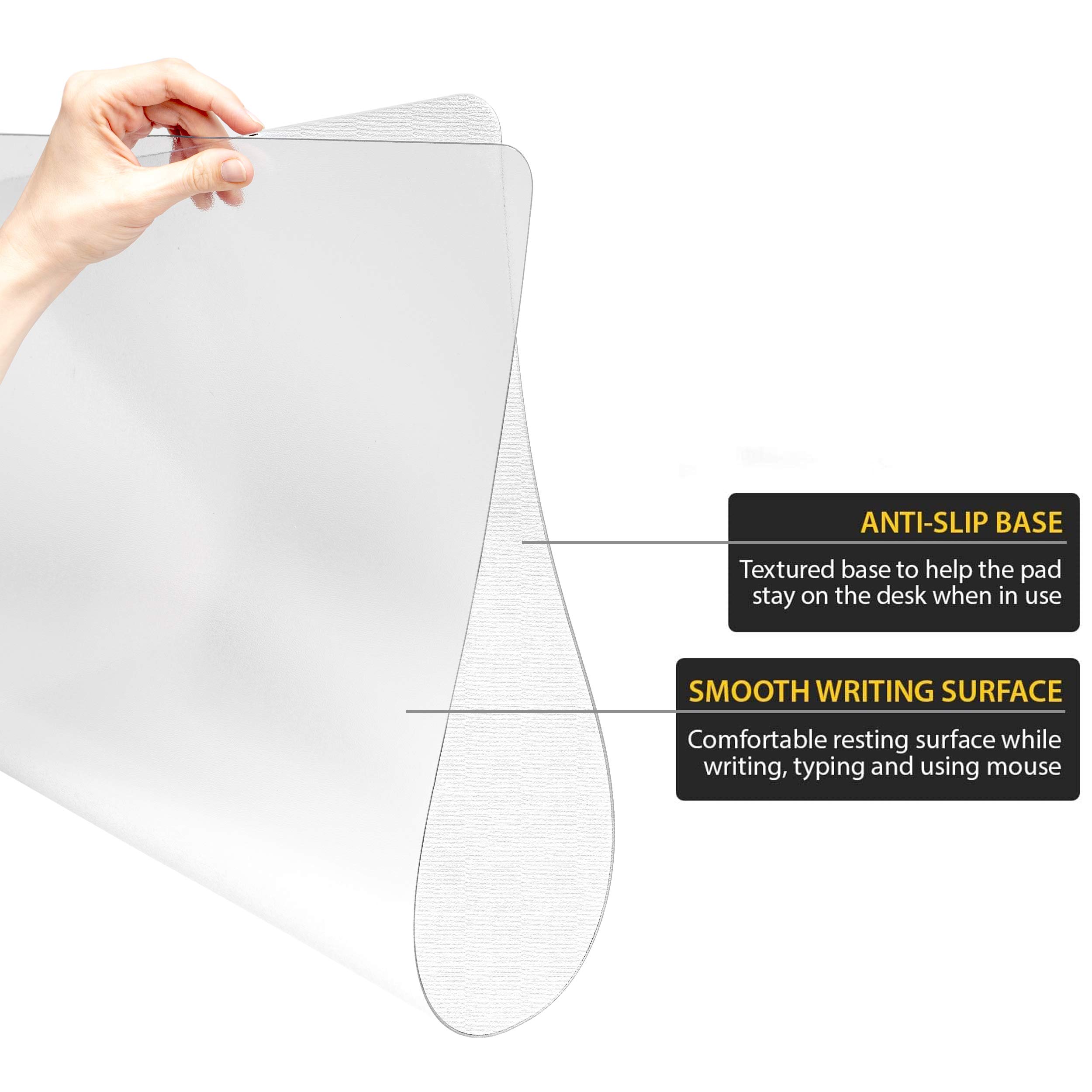 Awnour 34x17 Inches Clear Desk Protector - Transparent Desk Mat with Mouse Pad for Office & Home - Perfect for Computer Workstations, Gaming Setups & Home Office Desks