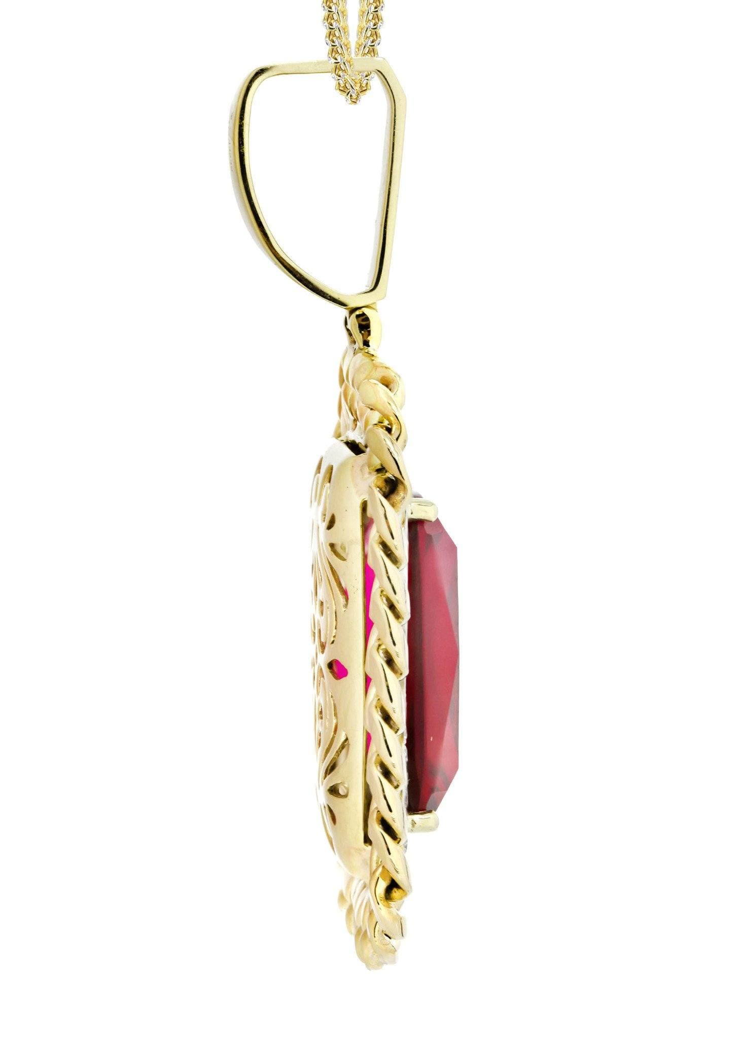 10K Yellow Gold Ruby and Diamond Necklace - 1.43 Carats | Elegant Jewelry for Weddings, Anniversaries & Special Occasions