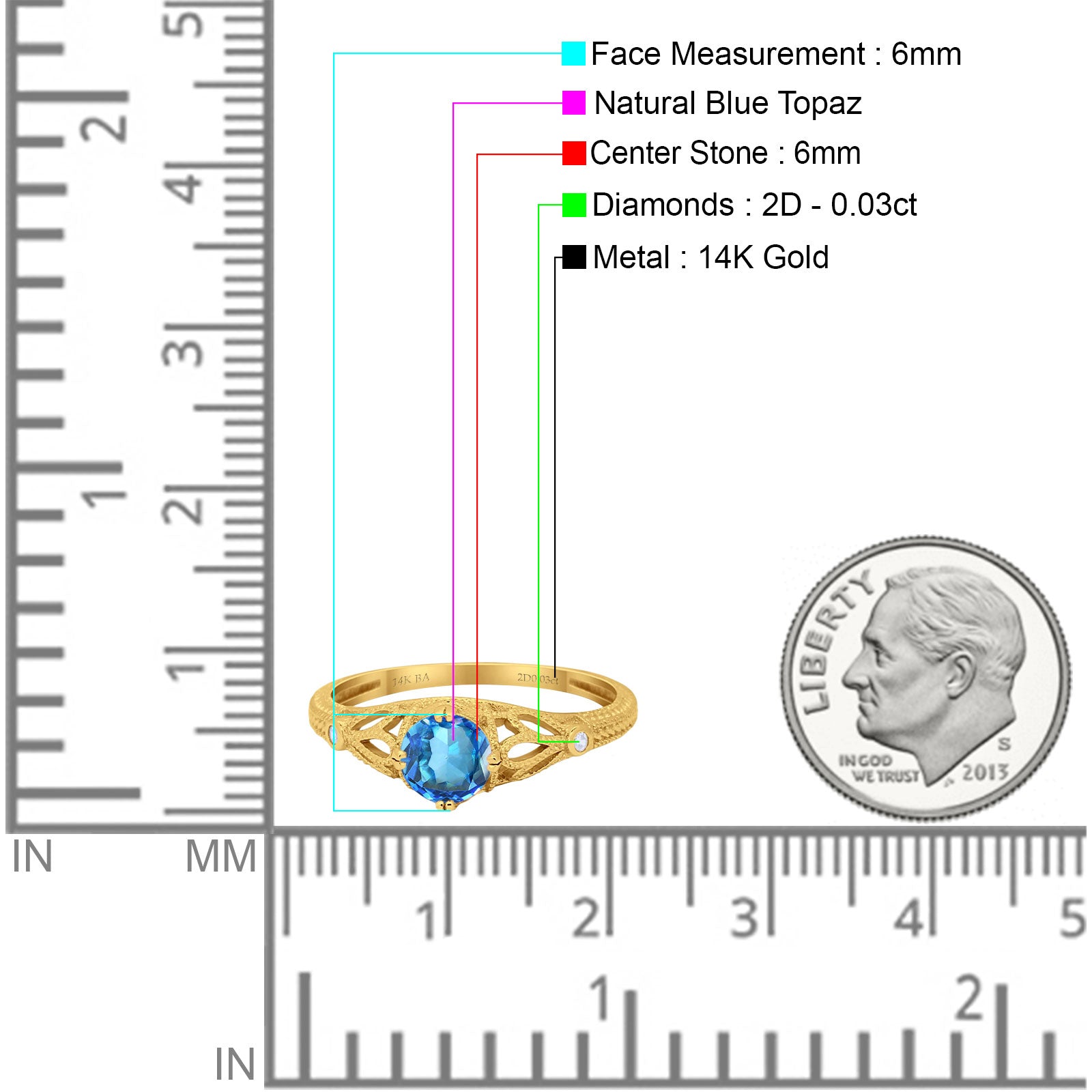 14K Gold 0.87ct Vintage Solitaire Round 6mm G SI Diamond Engagement Ring for Women - Perfect for Wedding, Proposal & Anniversary Gifts