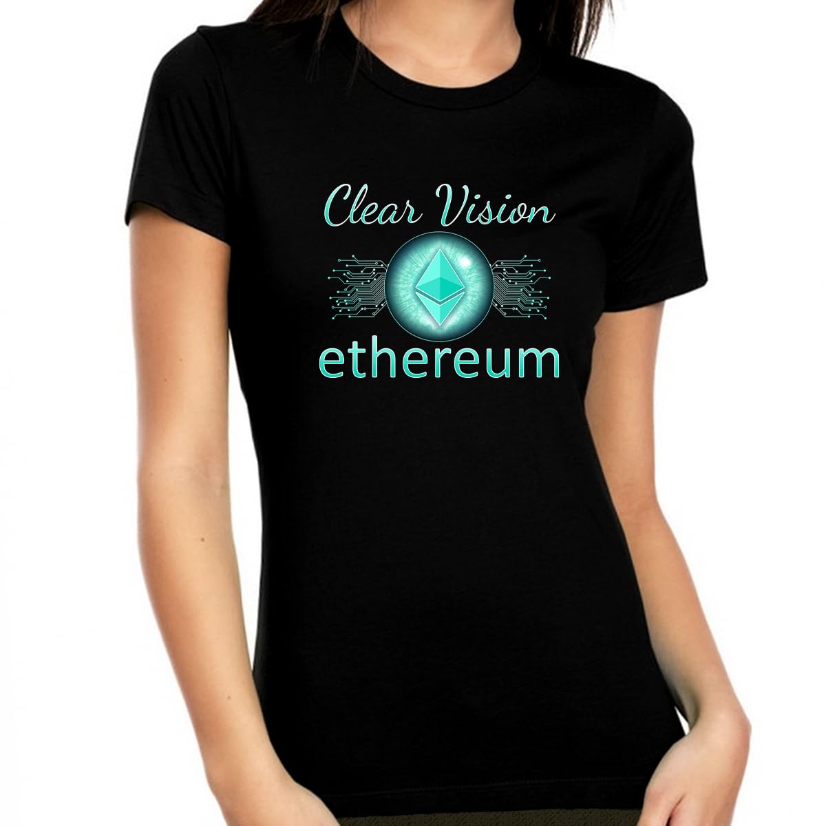 Women's Crypto T-Shirts - Ethereum ETH Themed Graphic Tees - Perfect for Crypto Enthusiasts, Gifts & Blockchain Events